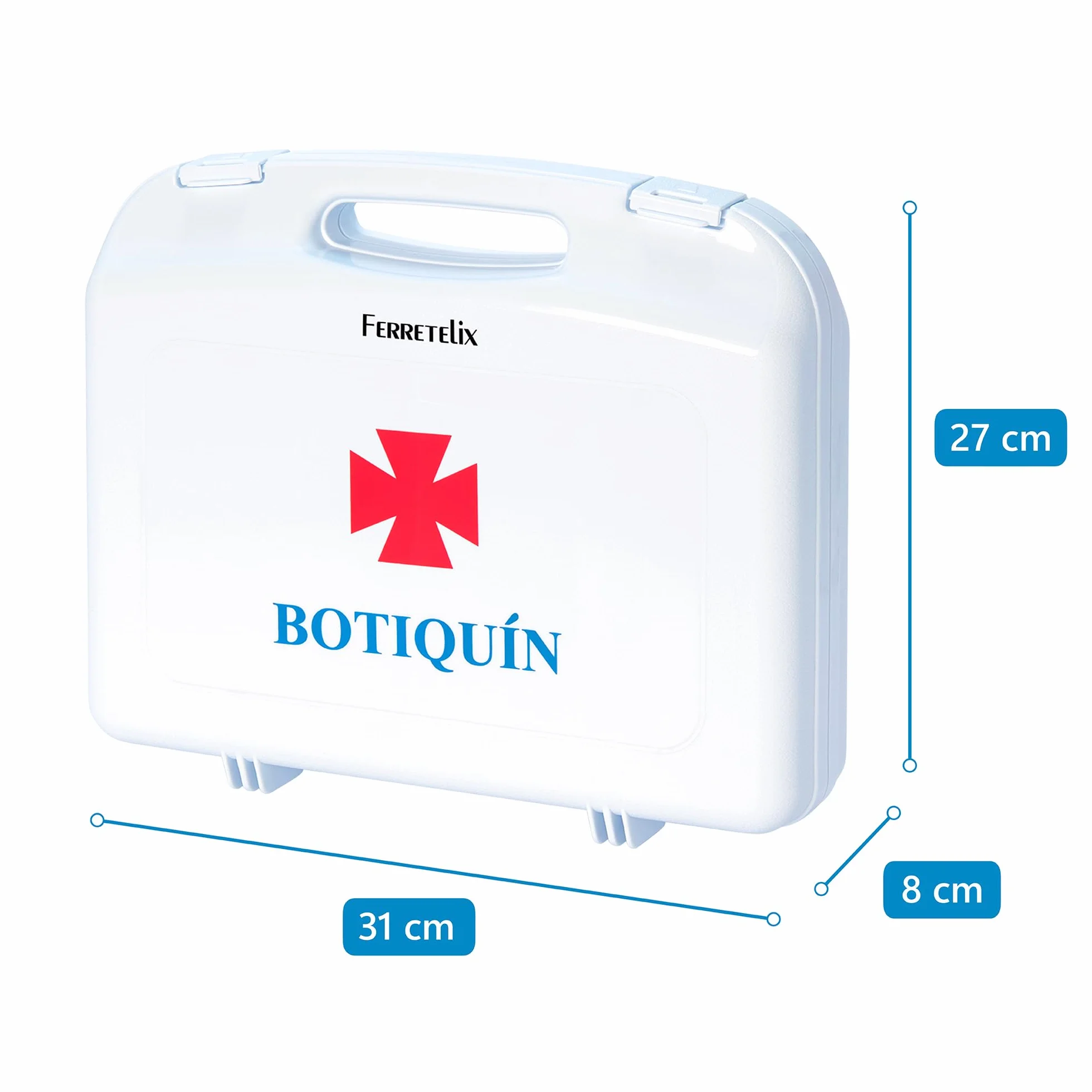 Botiquín primeros auxilios Ferretelix 310x270x80mm doble cierre seguridad