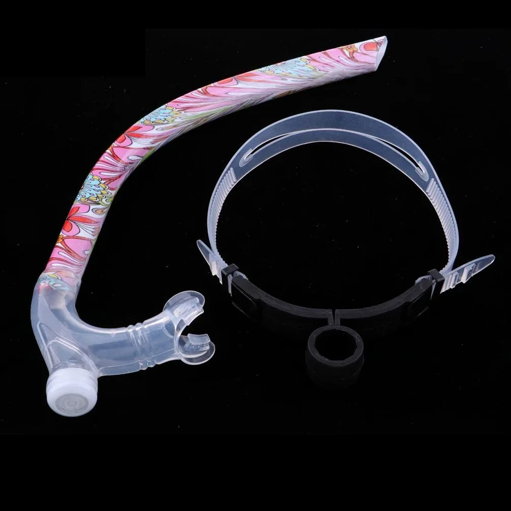 Snorkel de Buceo con Tubo de Respiración de Silicona Clip de Fijación Purga Central Resistencia Baja Adecuado para Entrenamiento de Natación