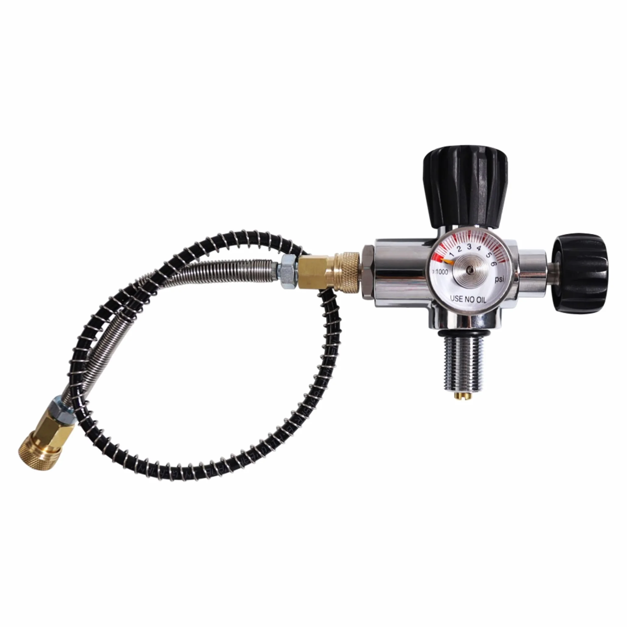TUXING 4500PSI Alta Presión PCP Paintball Estación de Relleno Válvula de Acero Inoxidable HPA CO2 Tanque DIN Sistema de Carga Negro M18*1.5