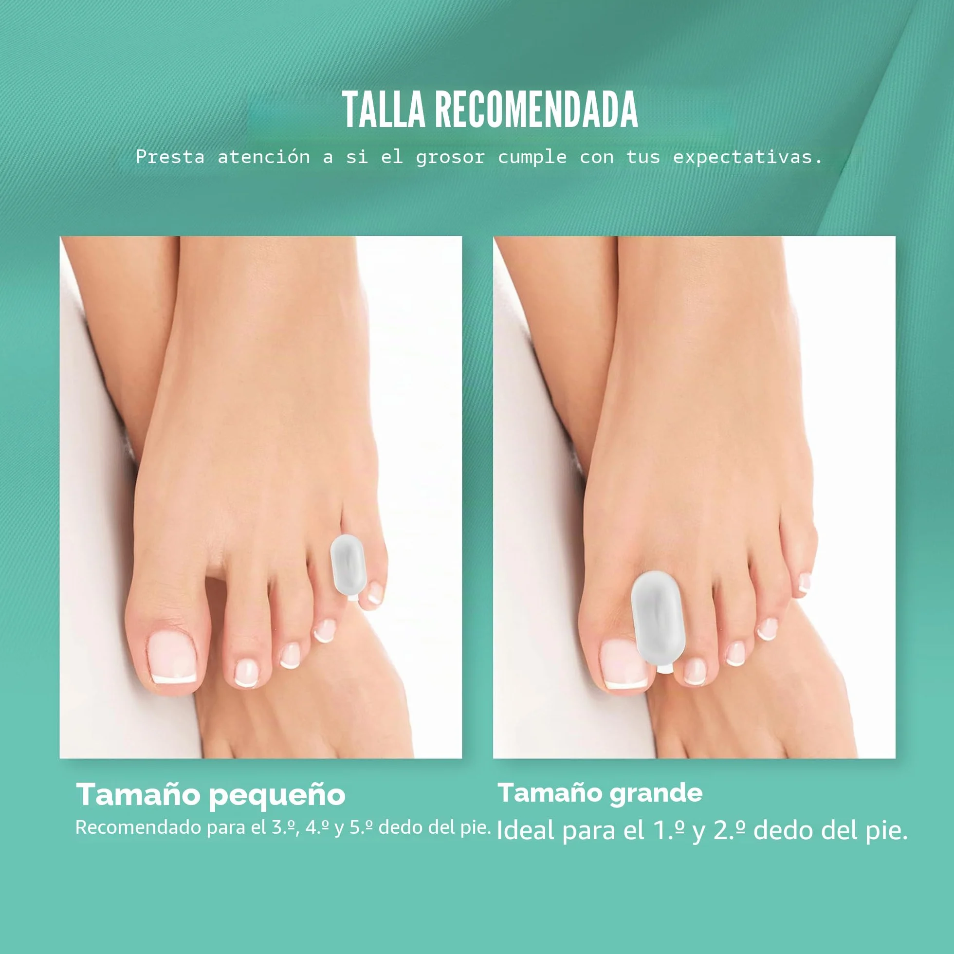 Welnove Gel Separador de Dedos de los Pies Mejorado - Paquete de 8 Separadores de Silicona con Aloe Vera para Enderezar Dedos Superpuestos, Callos