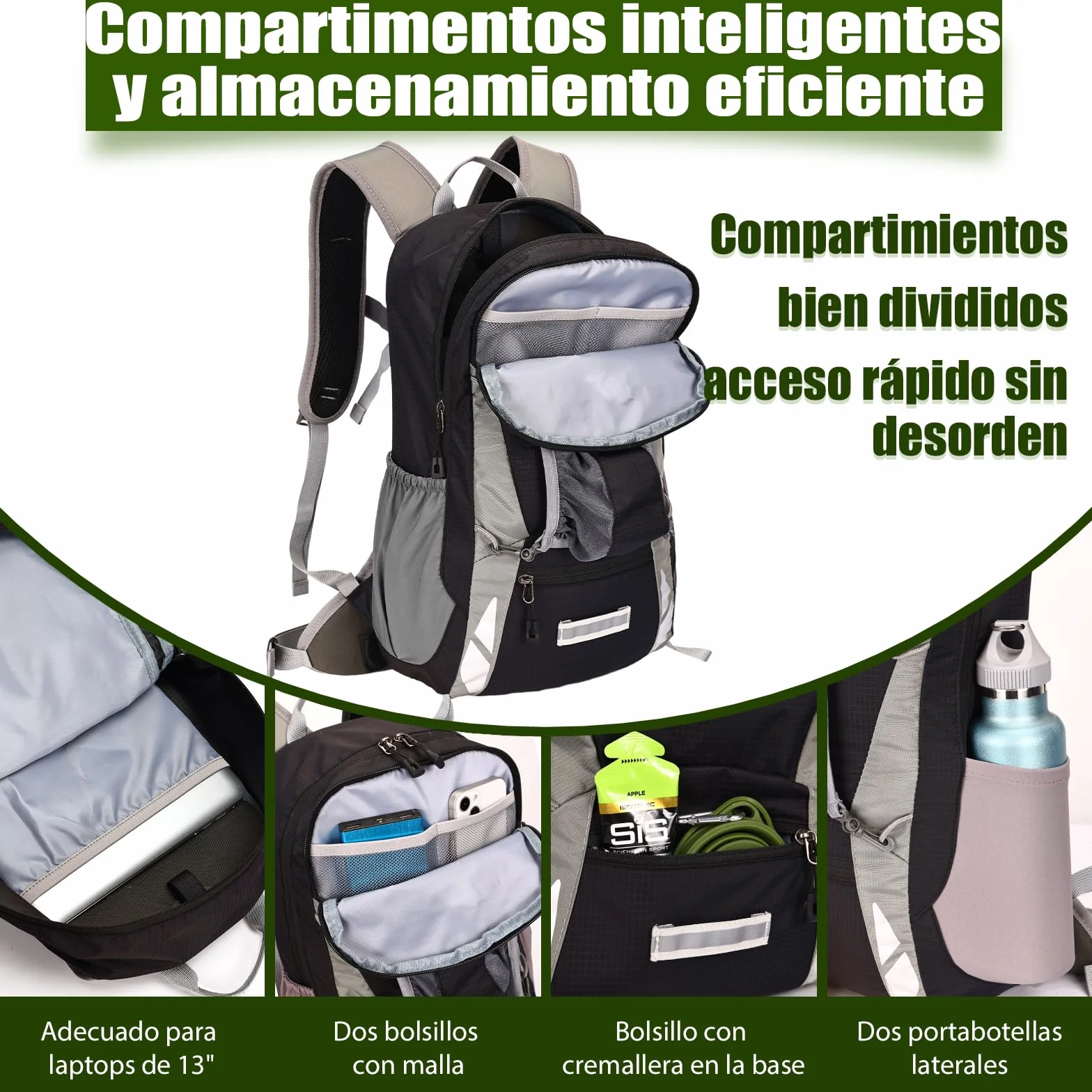 Local Lion Mochila de Ciclismo 20L/30L Montaña Senderismo Macutos Trekking Camping al Aire Libre Nylon con Cubierta de Lluvia para Hombres y Mujeres