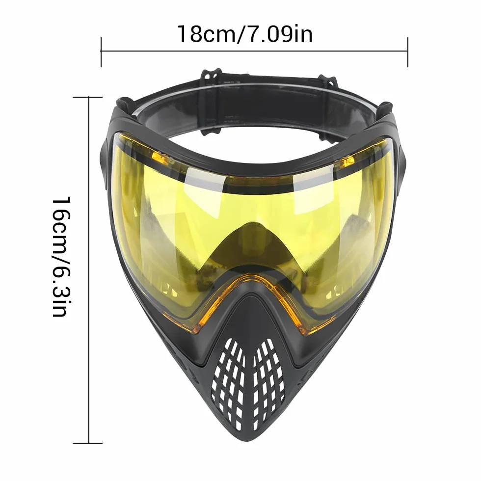 FMA Paintball Airsoft - Máscara de cara completa antivaho F1 con lente de una sola capa protectora