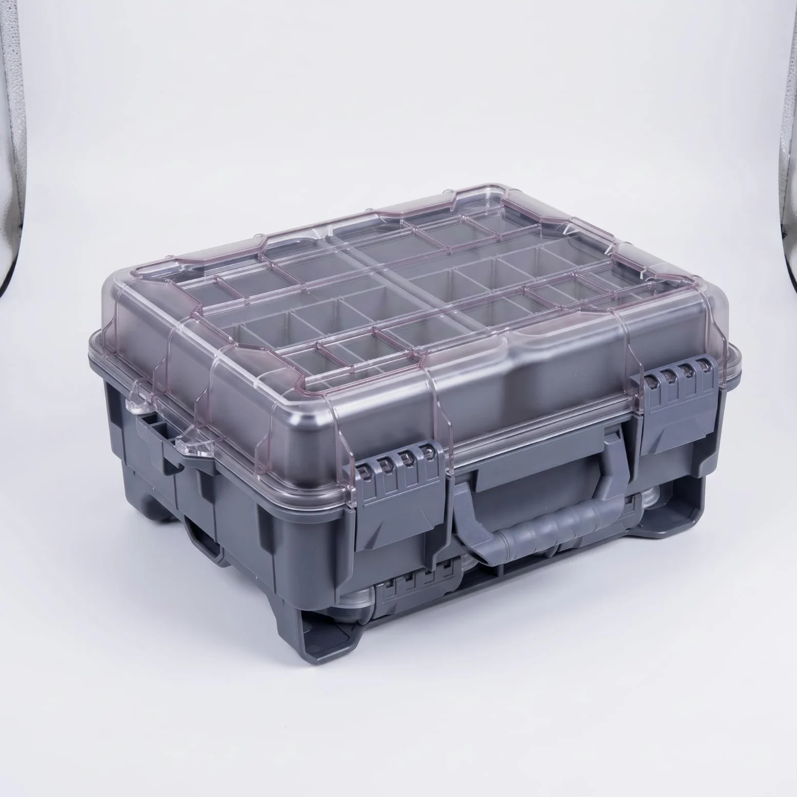 Caja Aparejos con Tapa Ajustable Caja Aparejos con Divisores Práctico Maletín Pesca Divisores para Pescadores