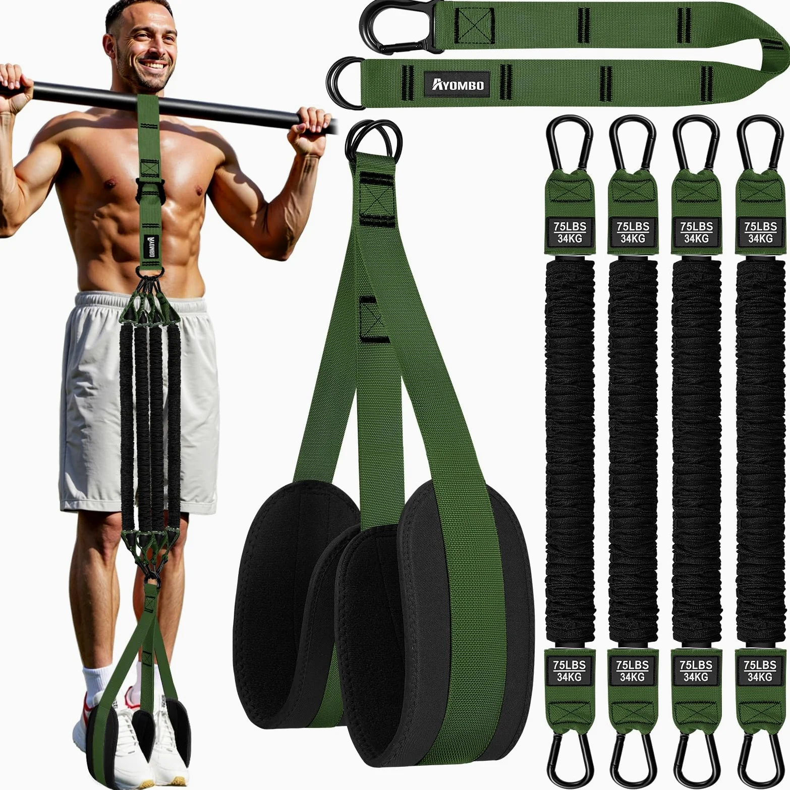 Bandas de asistencia para dominadas, bandas de resistencia para entrenamiento de dominadas, juego de bandas de ejercicio ajustables para hombres, entrenamiento muscular y forma del cuerpo, equipo de