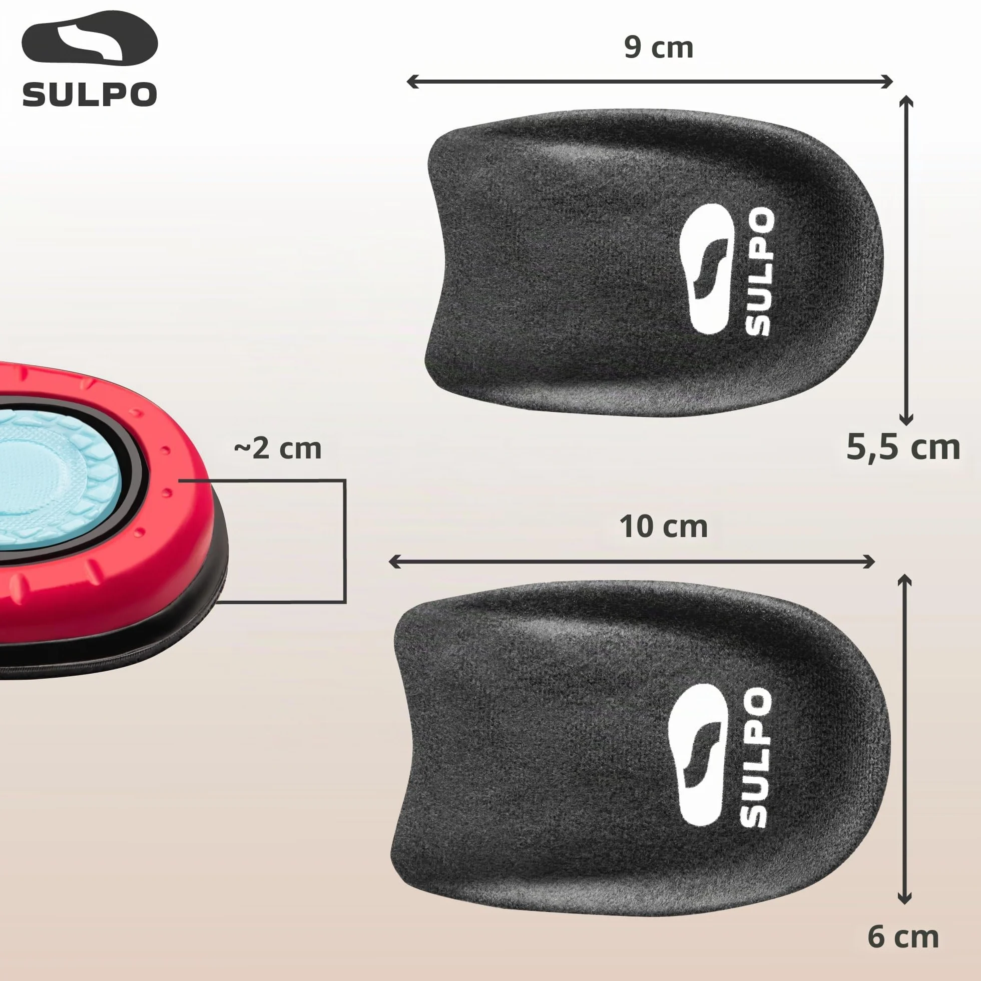 SULPO Taloneras de gel para fascitis plantar y espolón calcáneo, plantillas talón ortopédicas, 36-39, 1 par