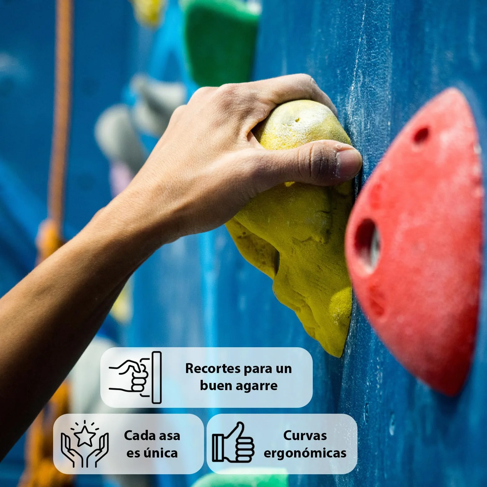 ALPIDEX 15 Presas De Escalada M/L Asas Pequeñas Peldaños Piedras Bloques Escalada Grey Stone