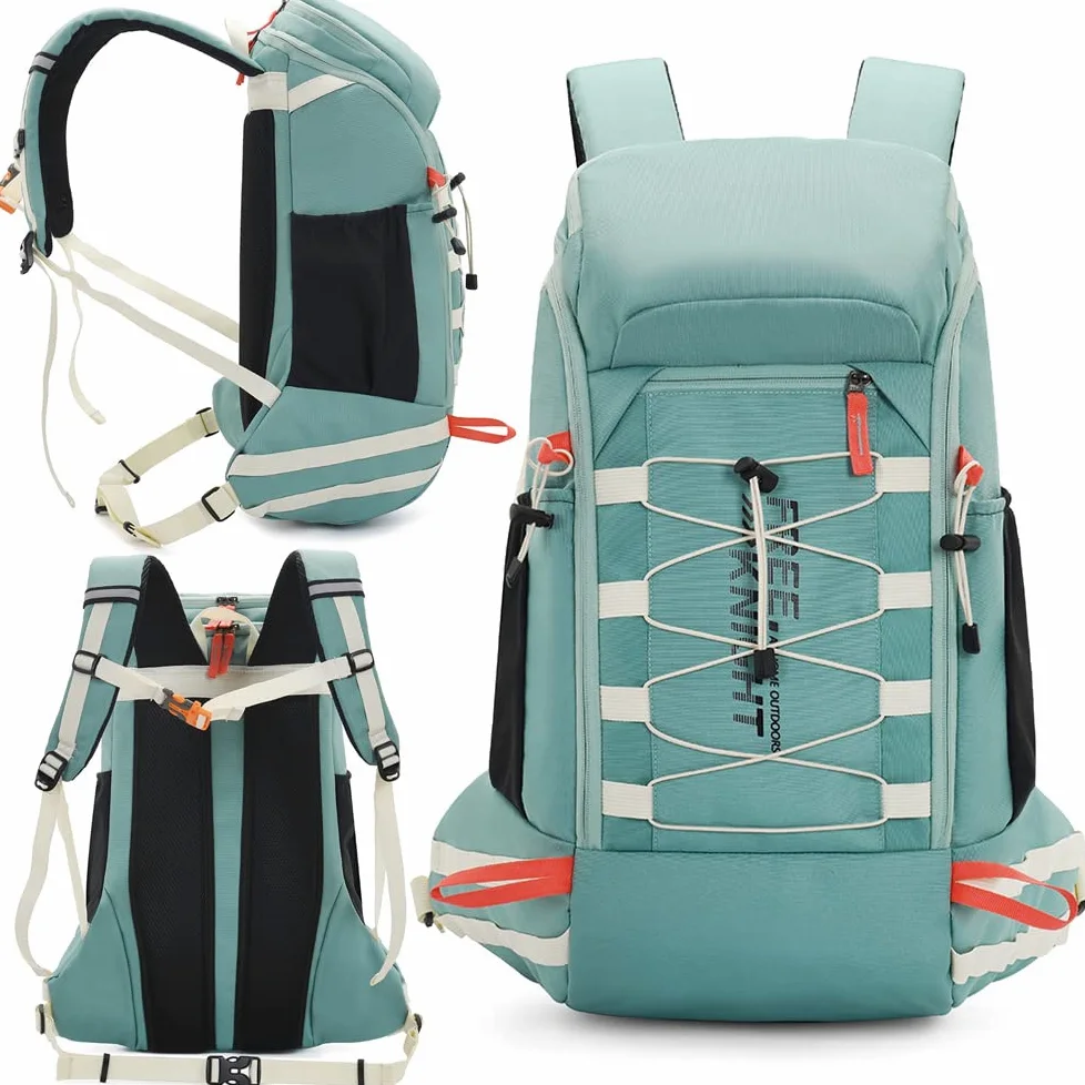 Bseash Mochila de Senderismo Impermeable 40L con Cubierta de Lluvia para Viaje Camping Escalada Esquí Ciclismo