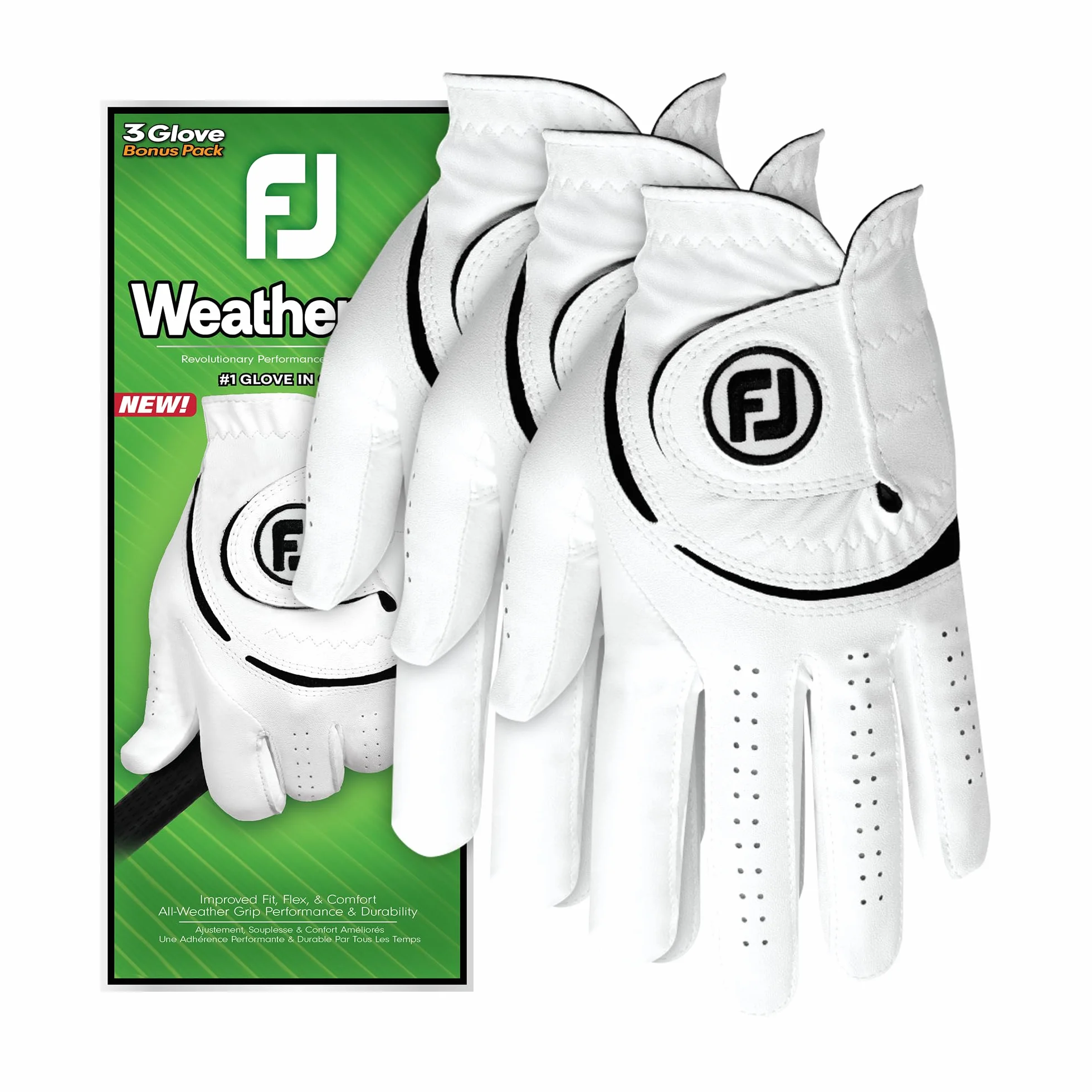 Footjoy WeatherSof Guantes de Golf Hombre Paquete 3