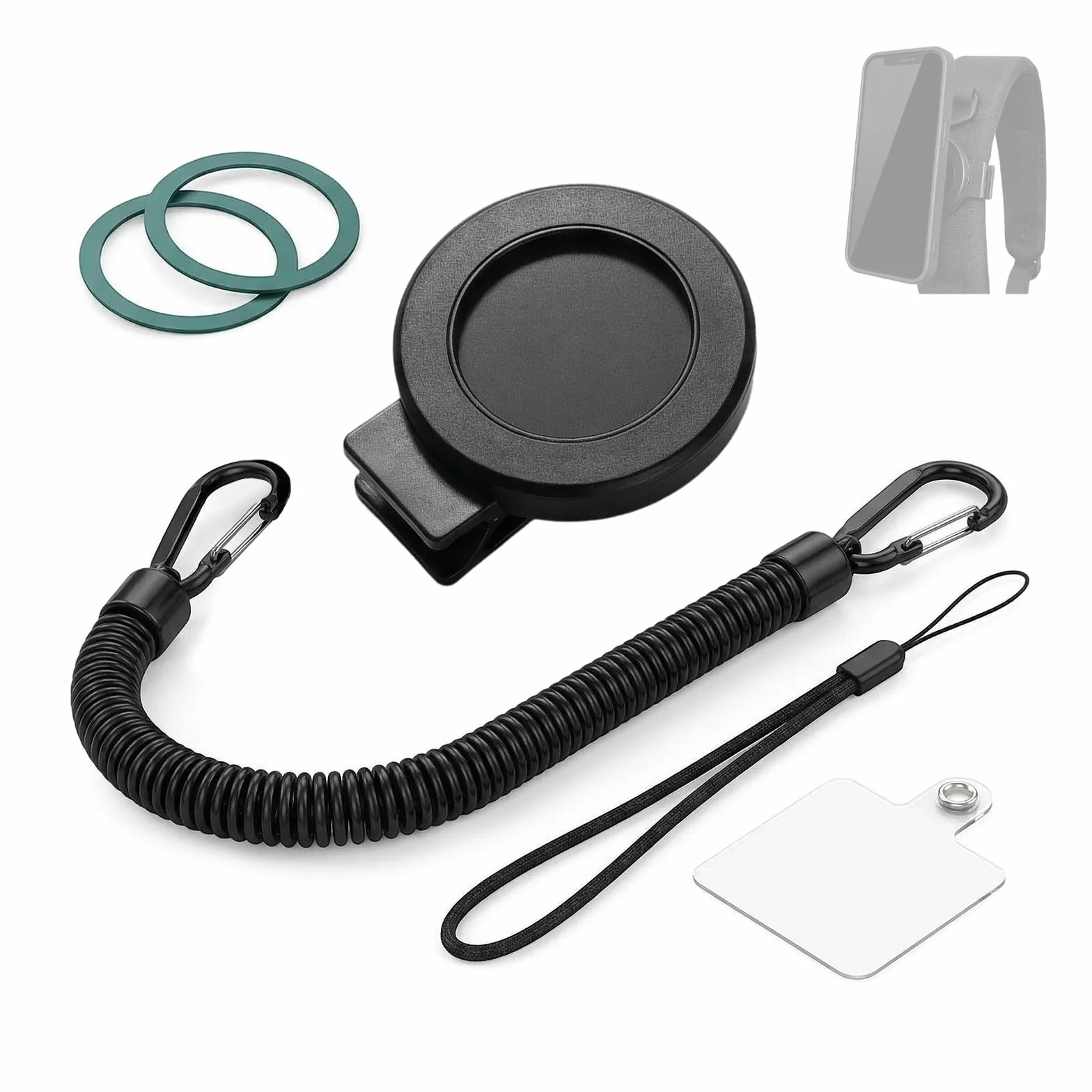 Clip magnético para teléfono móvil, soporte magnético con pinza de fijación en correa de mochila, ideal para senderismo y actividades al aire libre