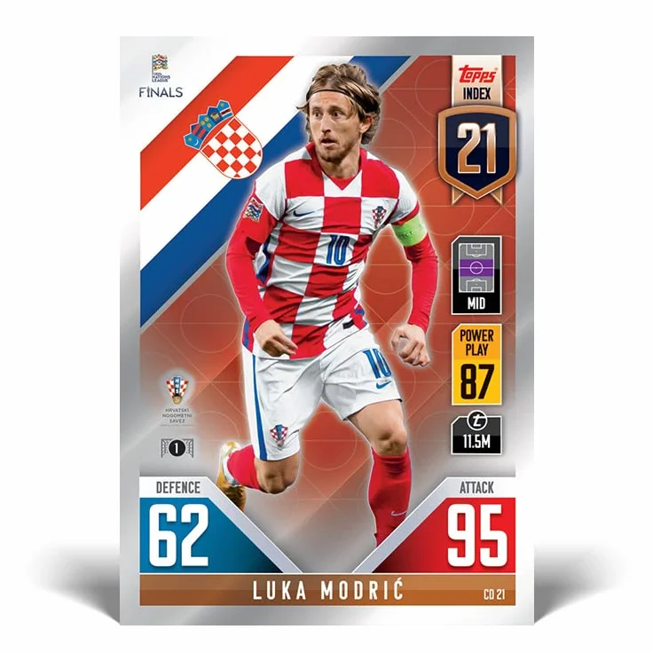 Topps Match Attax 101 Tarjetas de fútbol UEFA Nations League Finals Caja completa 24 paquetes 240 cartas
