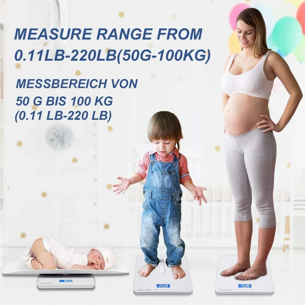 Báscula digital para bebés 50g-100kg con función de sujeción