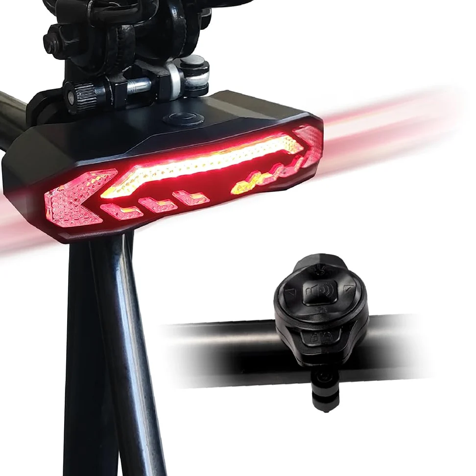 TKMARS Luz Trasera de Bicicleta, Luces para Bicicletas USB Recargable, Impermeable, Advertencia, 6 Modos, Luz Trasera