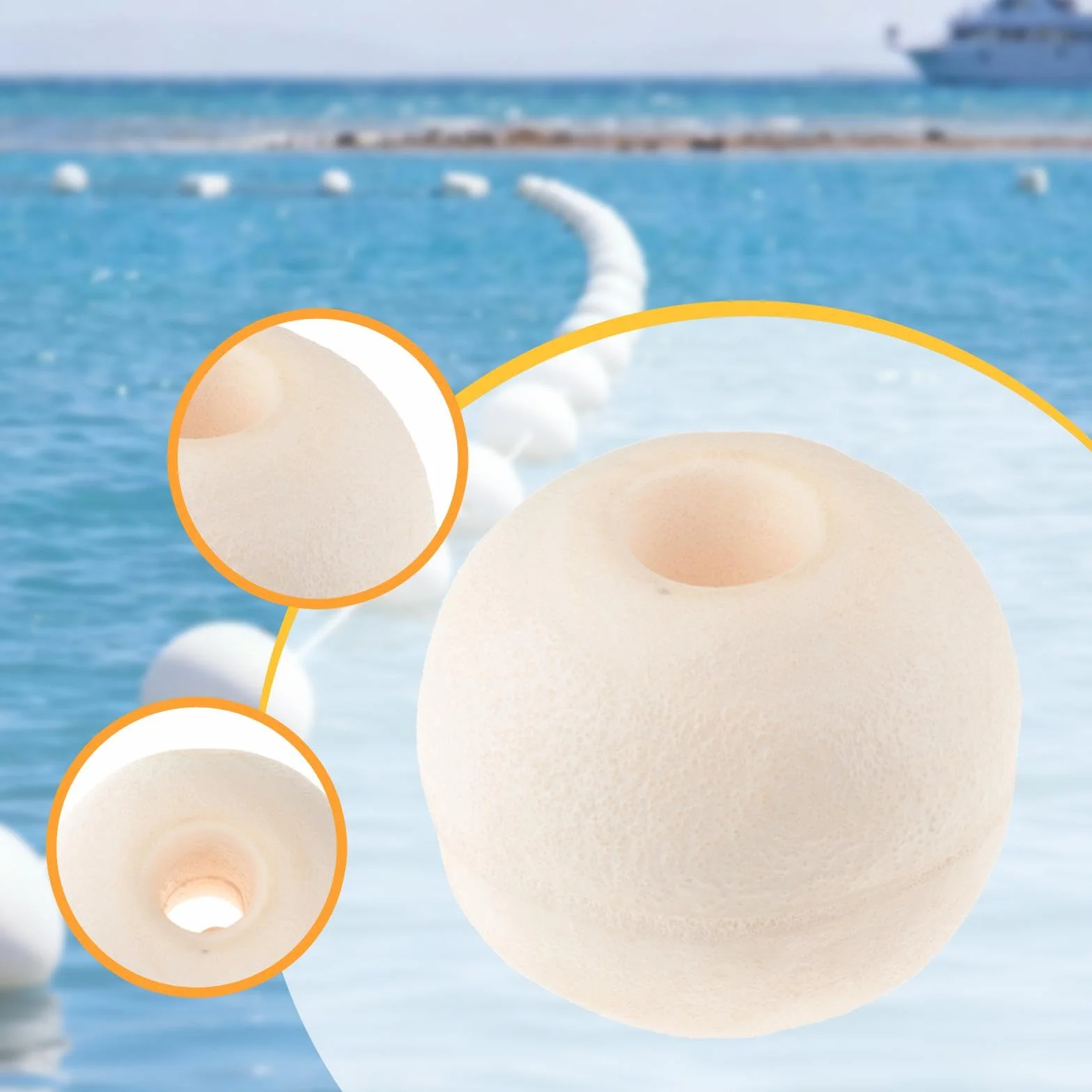 Boya Flotante Bola de Agua Flotador Náutico Accesorio de Cuerda Lanzable Construida en PVC Resistente Adecuada para Natación Piscina Activ