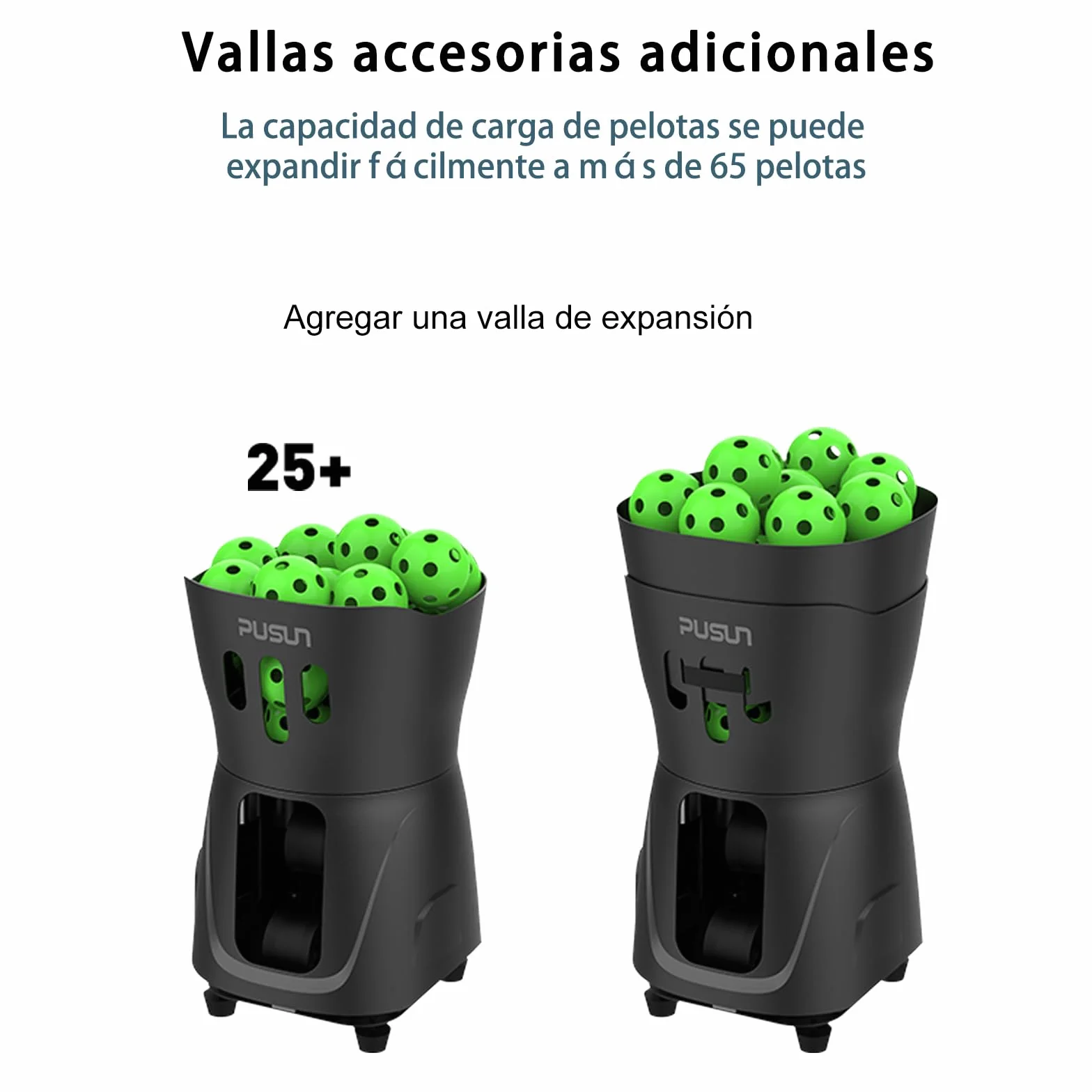 Máquina Lanzadora de Pickleball PP-Mini Pro, 8-60km/h, 45+ Pelotas, Control App