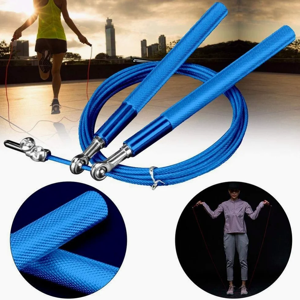 XIANGFATS Cuerda Saltar Ajustable de la Cuerda de Acero de Alta Velocidad de Salto Doble rodamiento Gimnasio comba de Saltar la Cuerda Ejercicio Fitness Equipment Saltar la Cuerda (Color : 2)