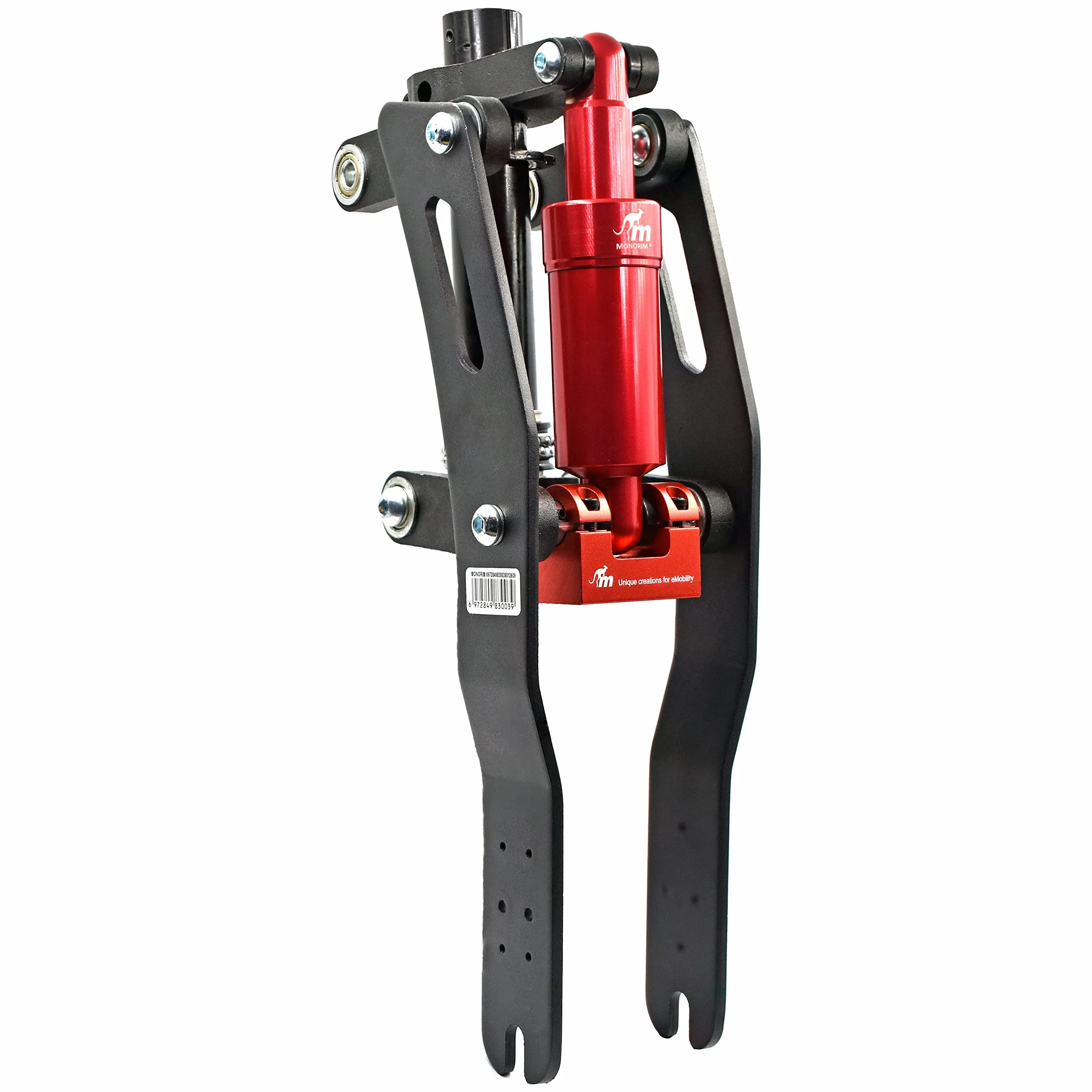 myBESTscooter Kit de suspensión Monorim Original V4 para los Modelos M365, 1S, Essential, Pro 2, Mi3, Pro4 del Patinete eléctrico Xiaomi (Black/Red)