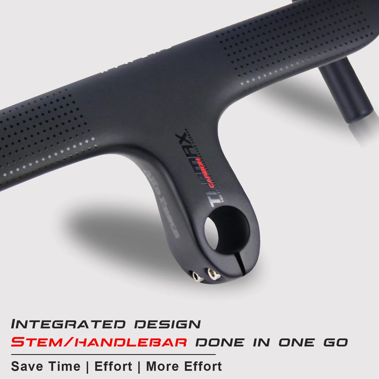 Manillar integrado carbono manillar bicicleta carretera Alfa PASCA manillar carbono carretera bicicleta 1" 1/8 enrutamiento interno UD mate 440 * 120