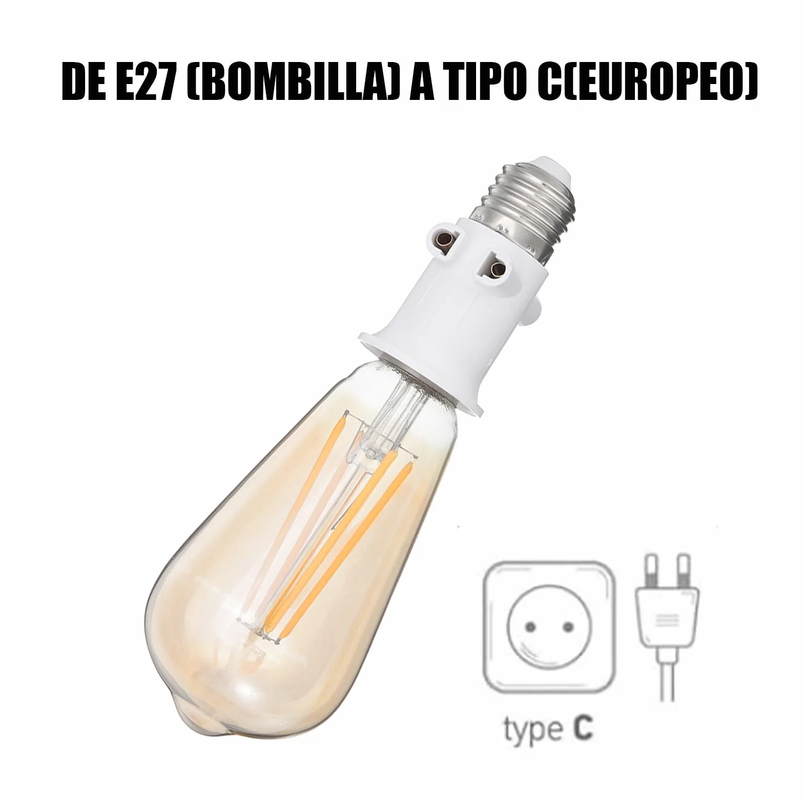 Casquillo Adaptador E27 Base de Zócalo LED para Lámpara