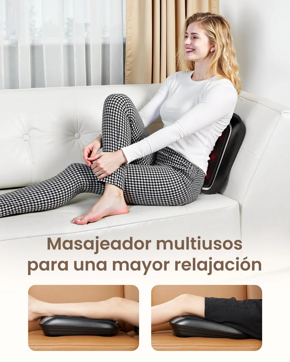 RENPHO Masajeador eléctrico de pies Shiatsu con calor, masaje de amasamiento profundo, cubierta extraíble