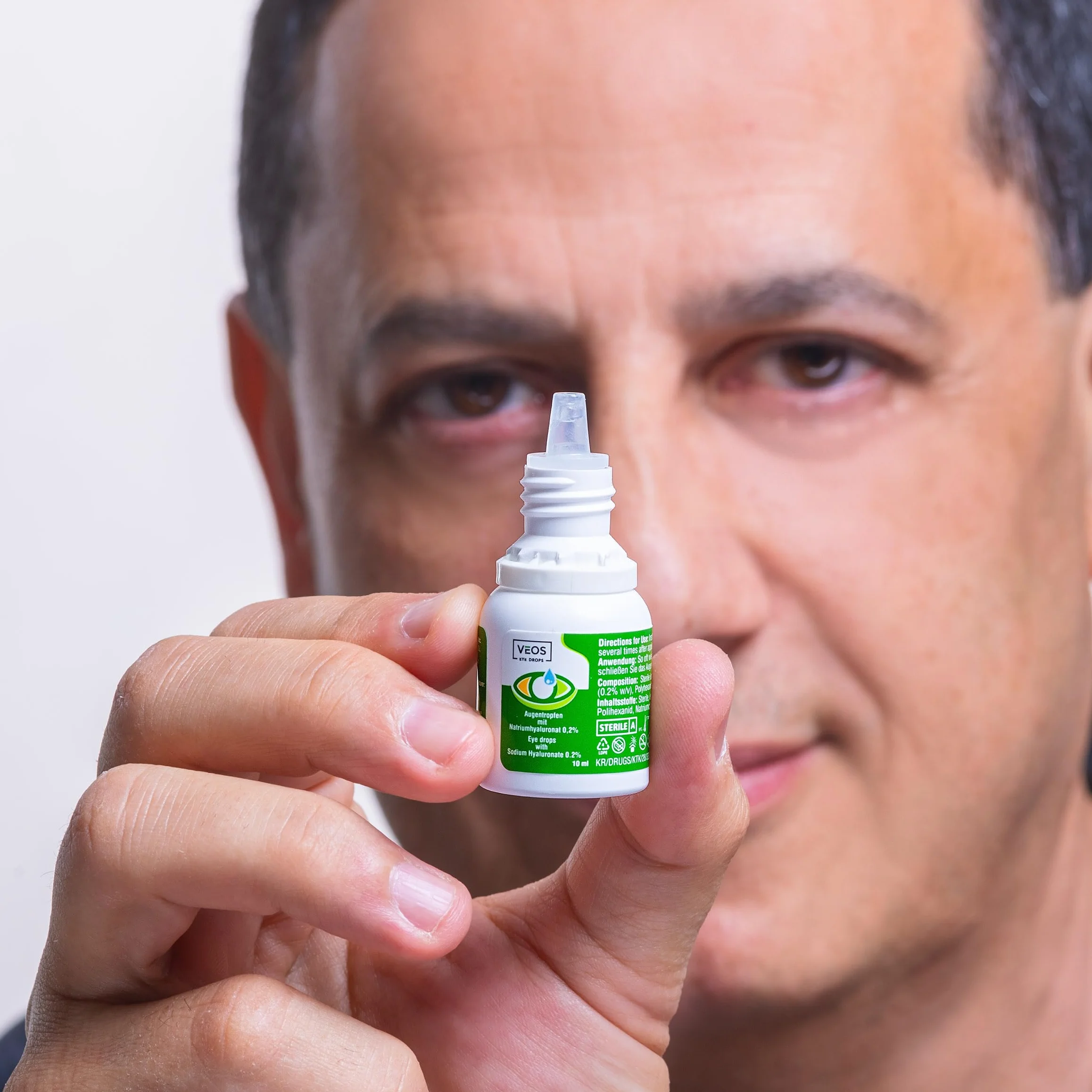 Colirio Ocular VEOS PHARMA con Hialuronato de Sodio 0,2% 10ml Paquete de 2 - Gotas para Ojos Secos, Rojos e Irritados