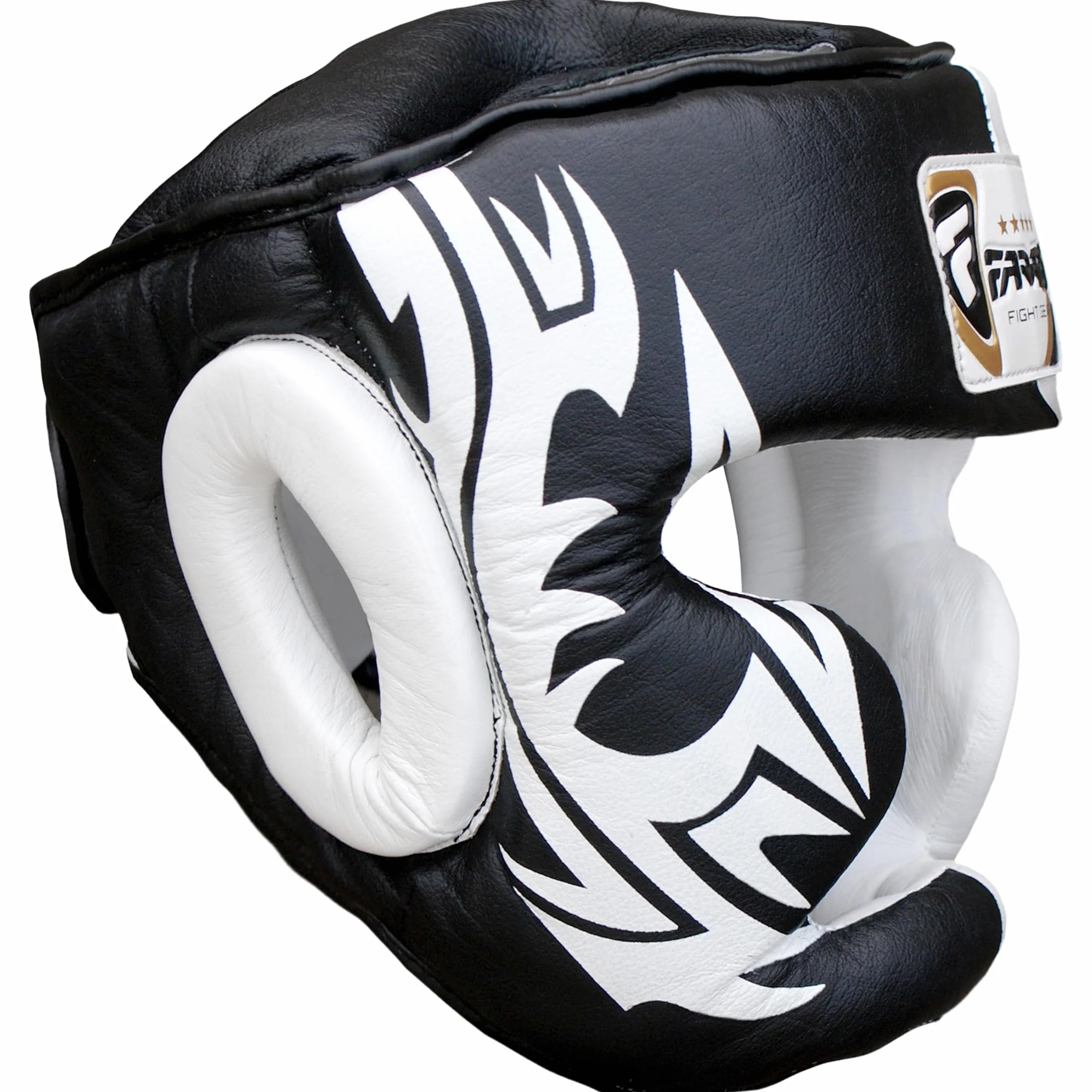 Farabi Sports Boxeo Guardia Protector de Cabeza del Casco de Entrenamiento MMA Pro para Toda la Cara, Protección Cheek Sombreros y tocados de Cuero Real