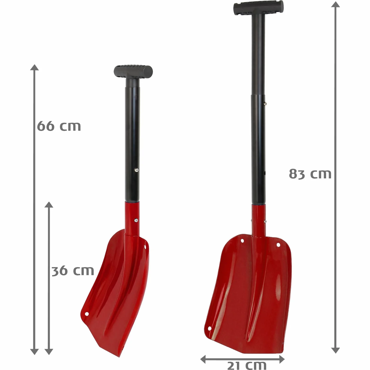 Alpidex - Pala de Aluminio con Mango Extensible para Nieve, telescópica