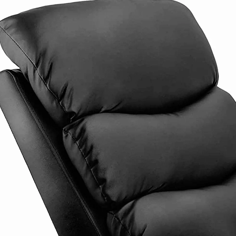 Sillón Relax Masaje Extra Acolchado Negro Reclinable 5 Modos Calor Lumbar 8 Motores Mando Control 4 Zonas Masaje Polipiel