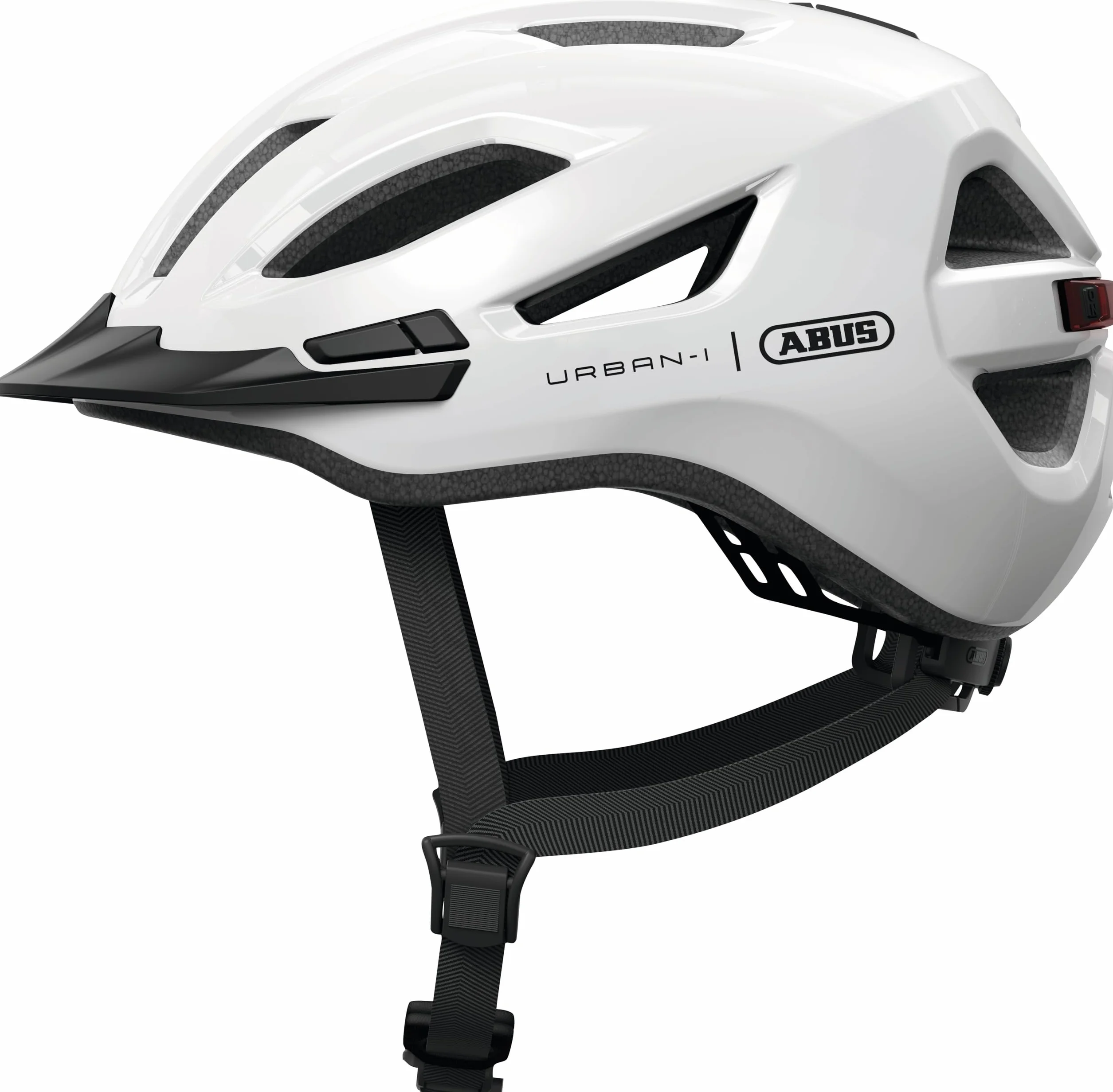 ABUS Urban-I 4.0 - Casco de Bicicleta con luz Trasera Recargable, 2 Modos de luz, Paraguas, Apertura de Trenza y Cierre magnético, para jóvenes, Mujeres y Hombres