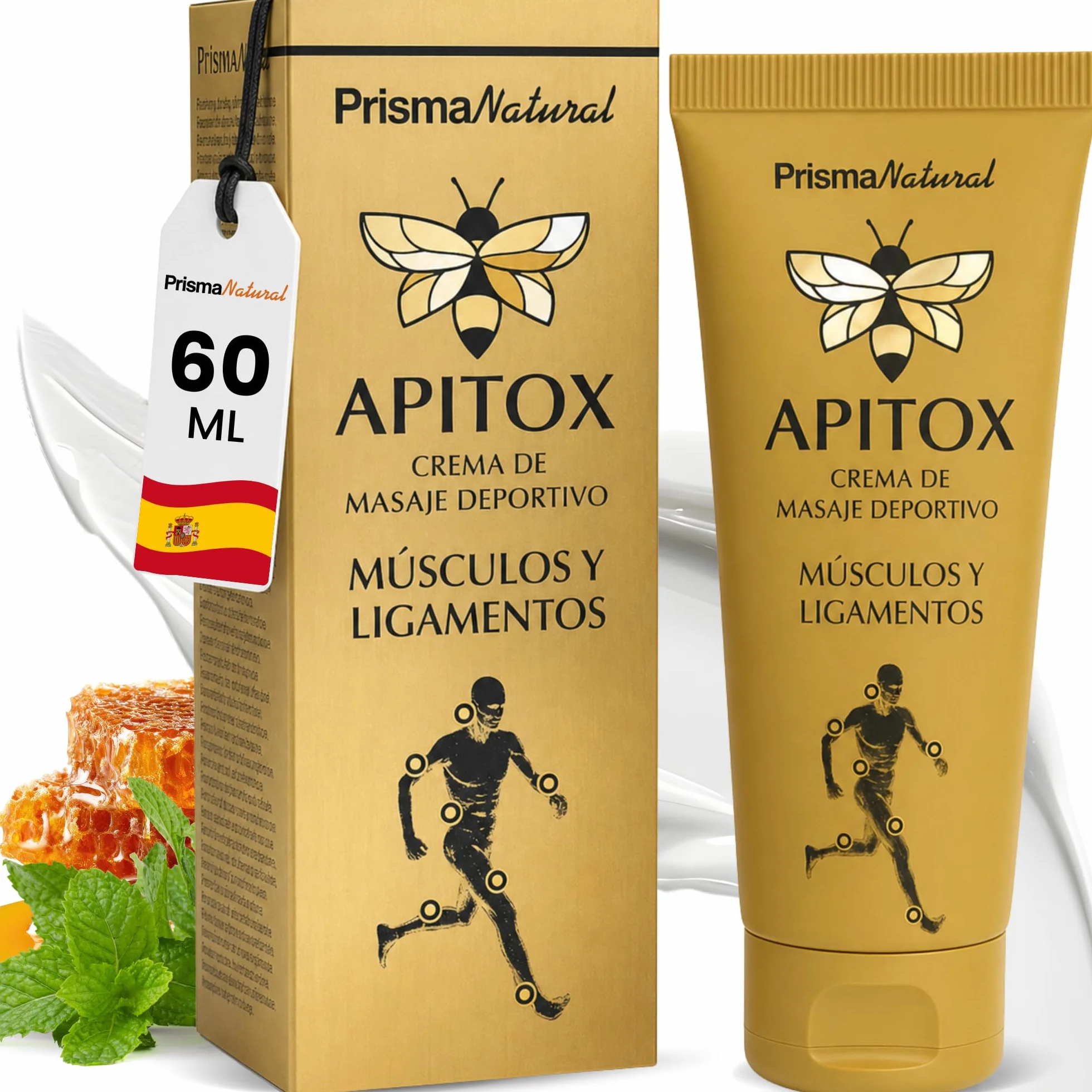 Prisma Natural Crema Corporal Apitox Masaje Deportivo 60 ml Efecto Frío-Calor Apitoxina-Like Mentol Capsaicina