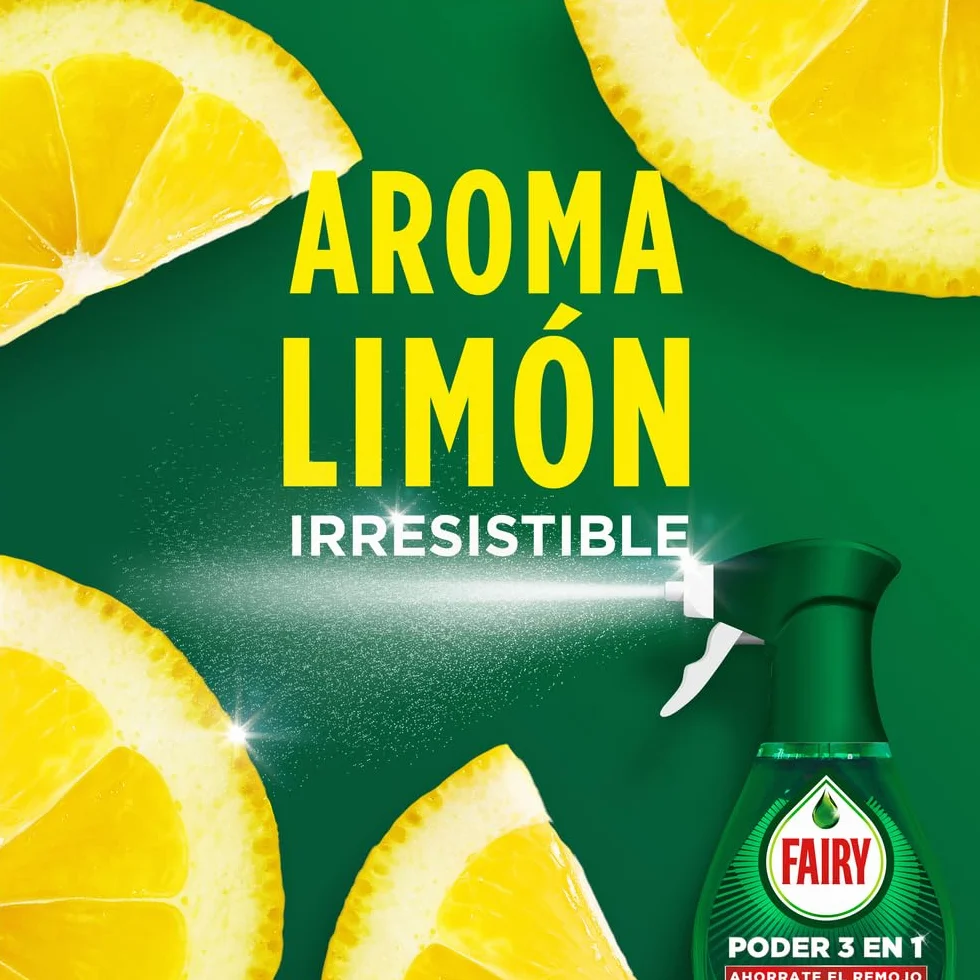 Fairy Poder Sin Remojo Limón Spray Antigrasa Vajilla y Cocina 500ml