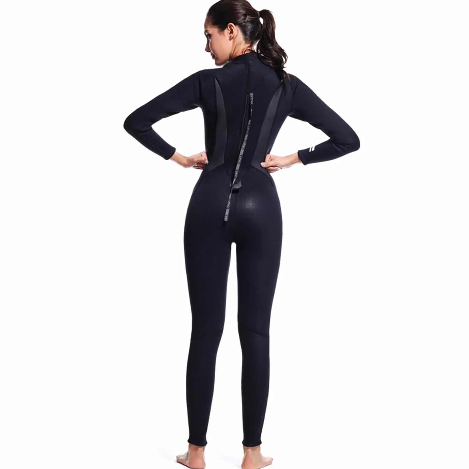 Traje de neopreno para hombre y mujer, 3 mm, manga larga, traje de neopreno con cremallera en la espalda, para pesca submarina, surf, esnórquel, piragüismo, buceo