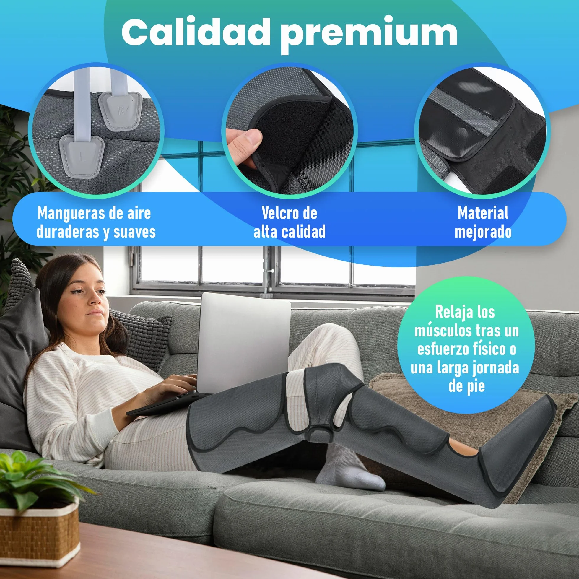 GreatDreams® Botas Presoterapia Masajeador de Piernas con Calor Mejora Circulación Sanguínea Drenaje Linfático