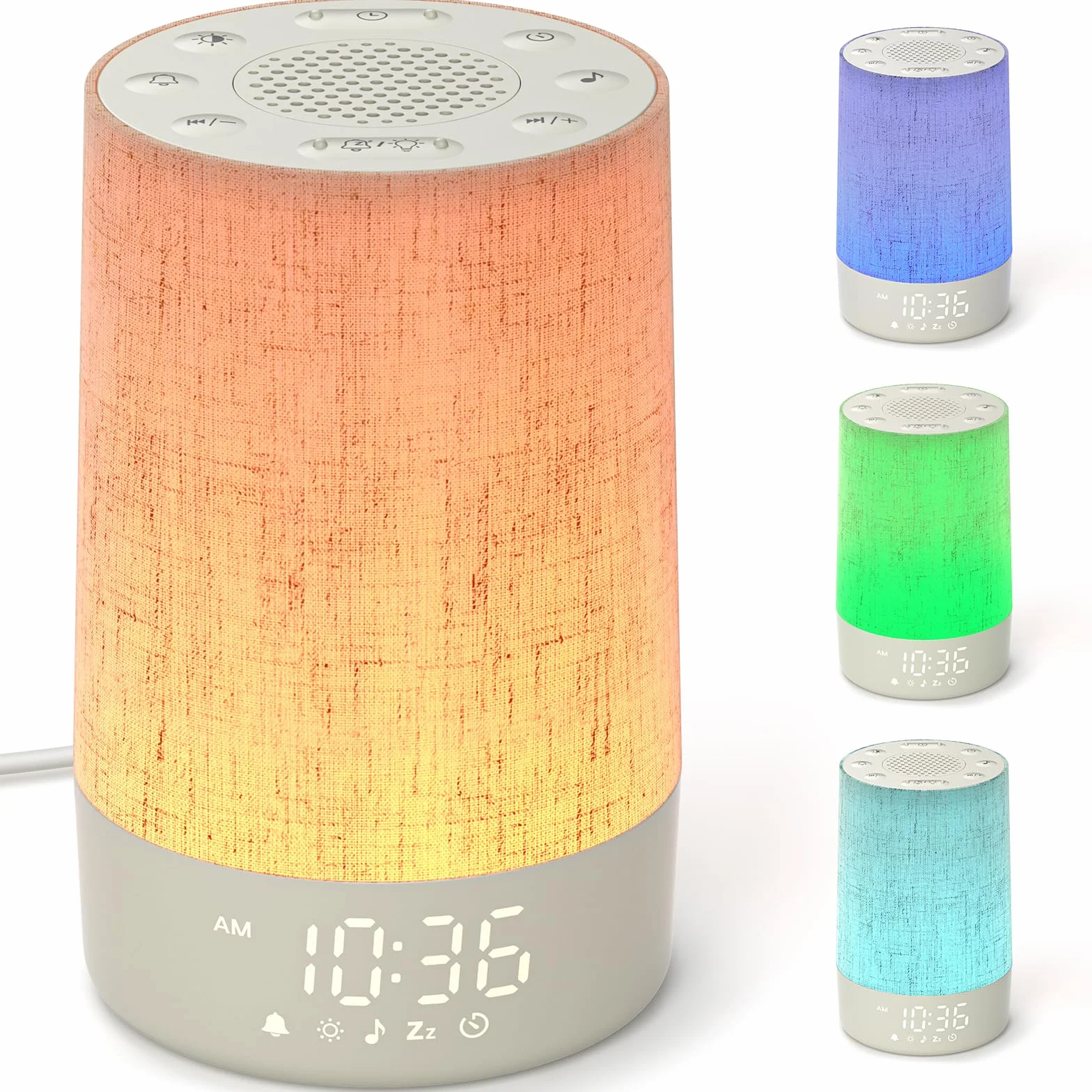 LIORQUE Despertador Amanecer Luz Natural 10 Niveles Brillo 30 Melodías Temporizador Sueño Alarma Snooze