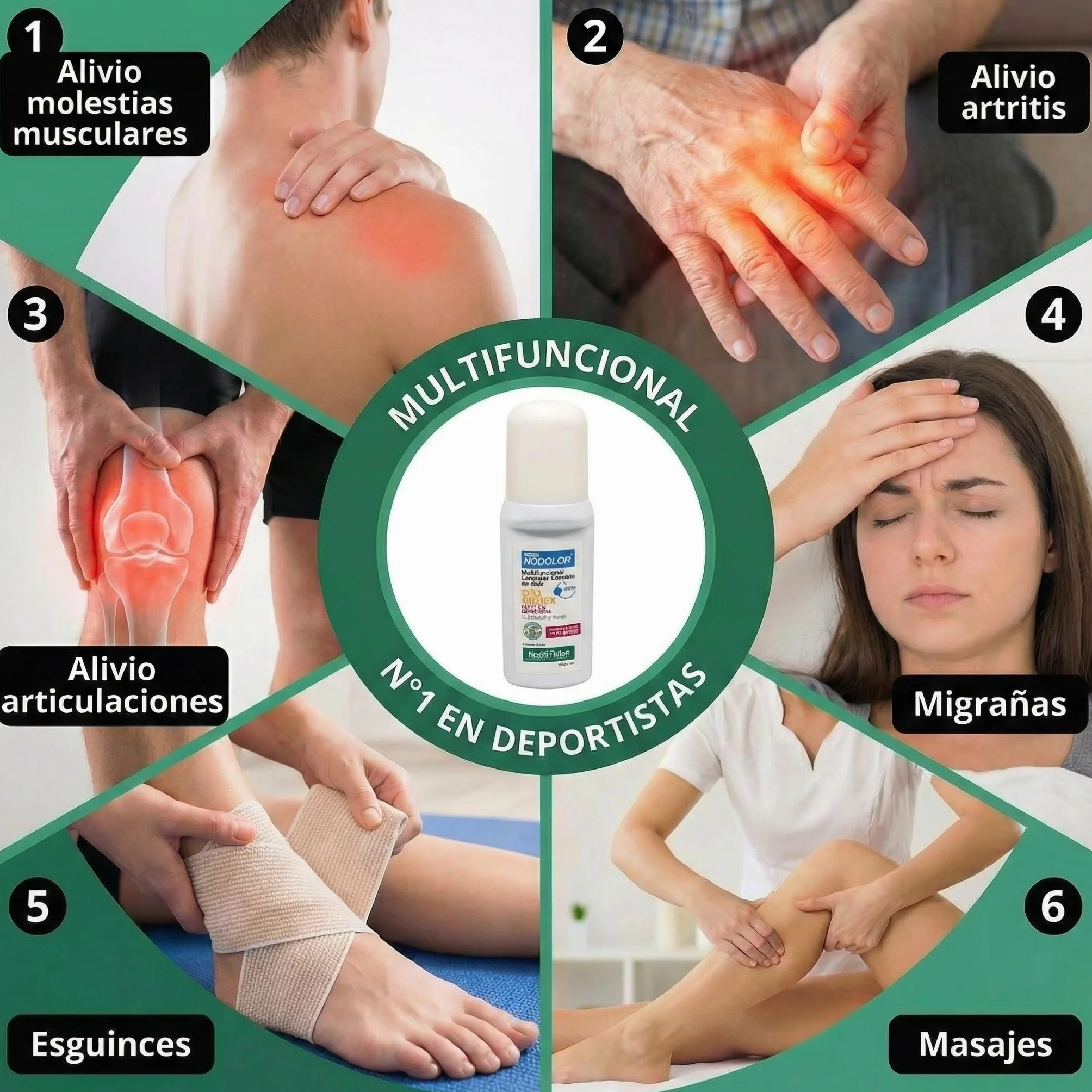 Spa Nature Rollon NoDolor-Gel Alivio Inmediato Dolor Músculos Articulaciones Árnica Aloe Vera 70 ml