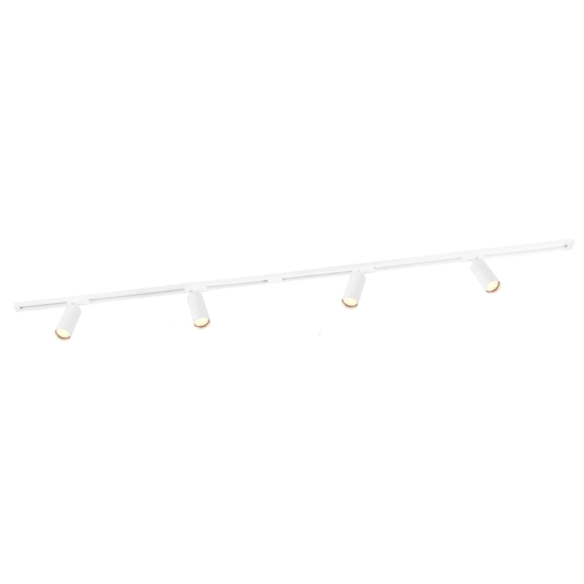 Ledvion Sistema de rieles iluminacion 2m Carril Monofasico Blanco 4x Foco techo Orientable GU10