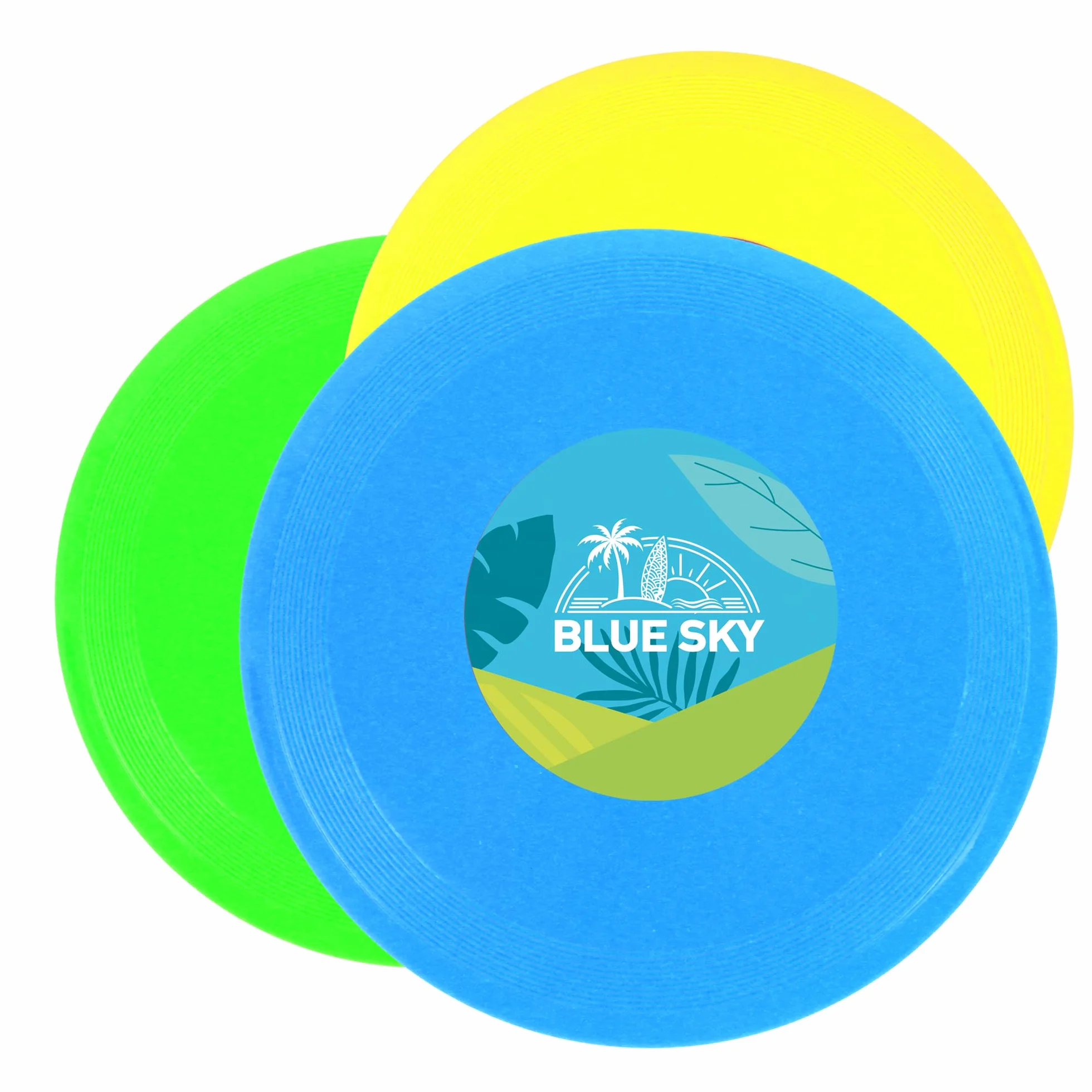 BLUE SKY - Paquete de 12 Discos Voladores / Frisbee - Juego al Aire Libre - 047903PA - Color Aleatorio - Plástico - Juguete para Niños y Adultos - Juego al Aire Libre - Frisbee - A partir de 3 años