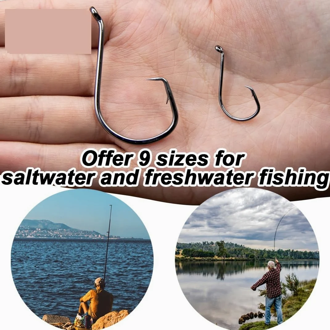 Anzuelos de Pesca Kit de anzuelos Circulares Pesca, 90-210 Uds., for Agua Salada, Surf, bagre, Pulpo, lubina, compensación