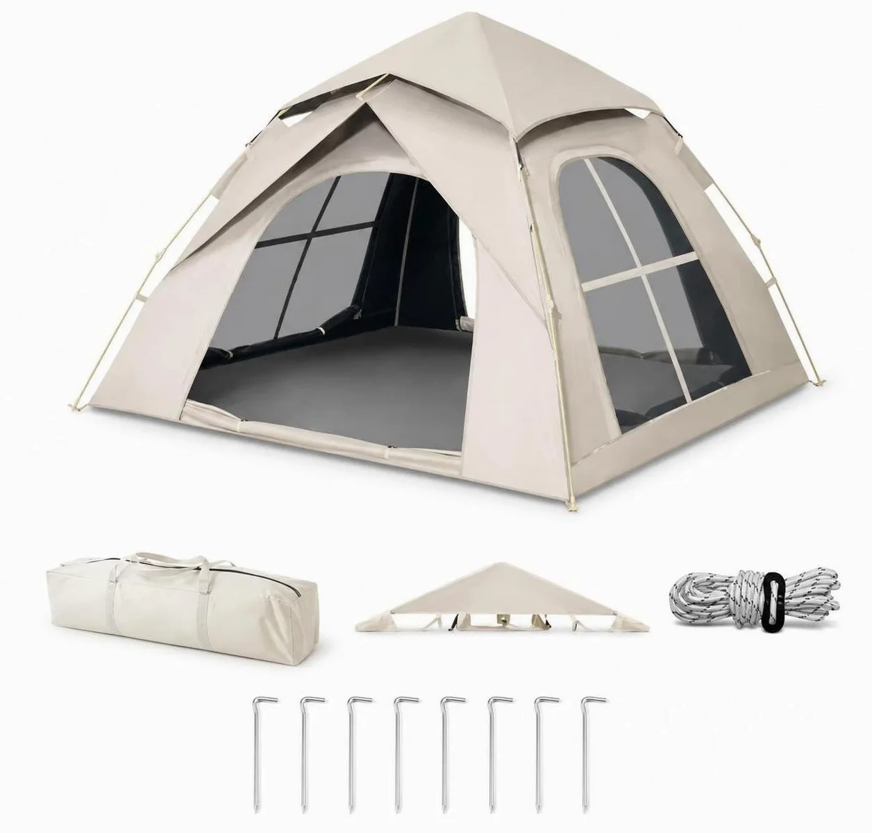 Tienda Campaña Automática para 2, 3, 4 o 5, Carpa Camping con Procción y Veilación