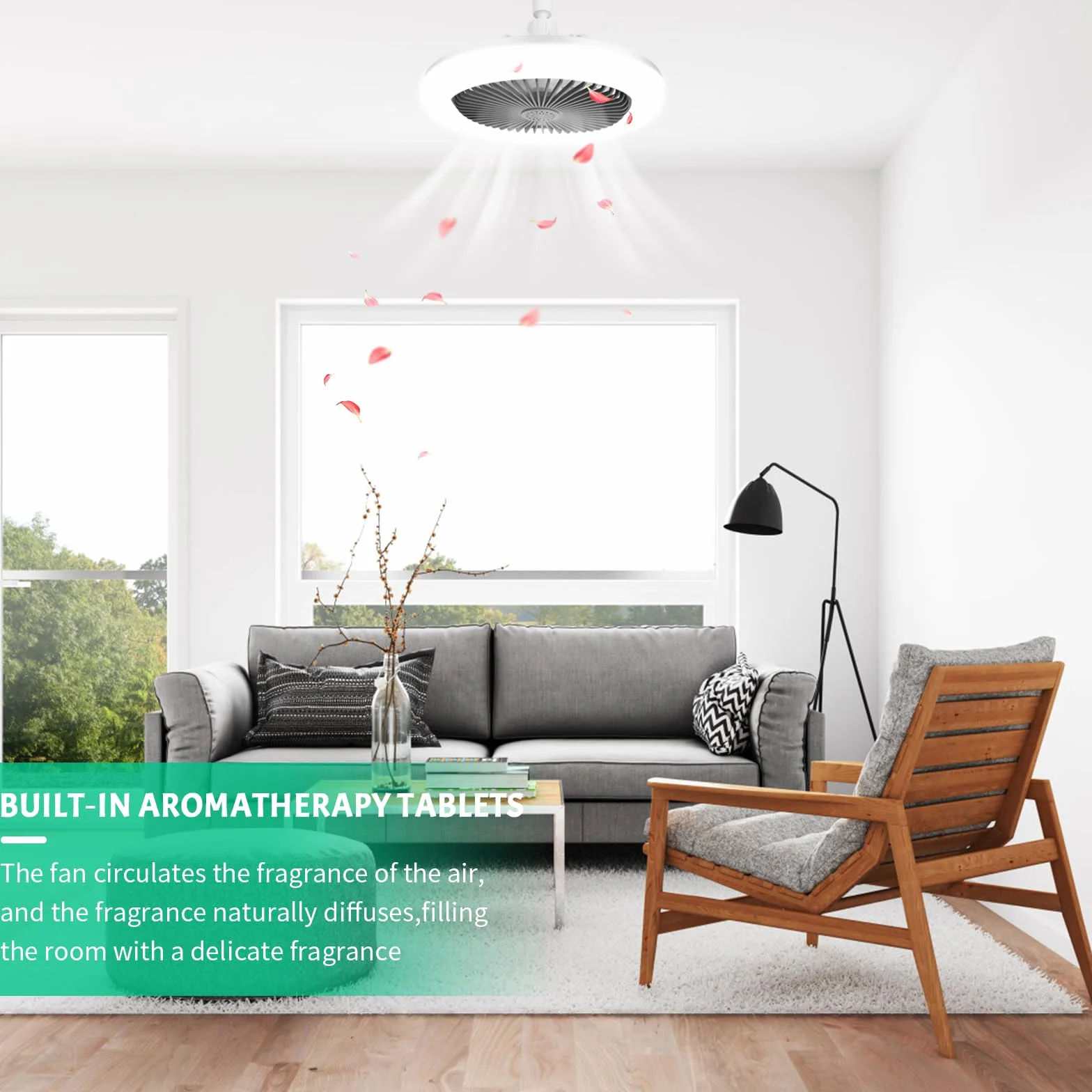Ventilador de Techo con Luz LED Regulable 30W, E27, Control Remoto, 3 Velocidades, Silencioso para Dormitorio