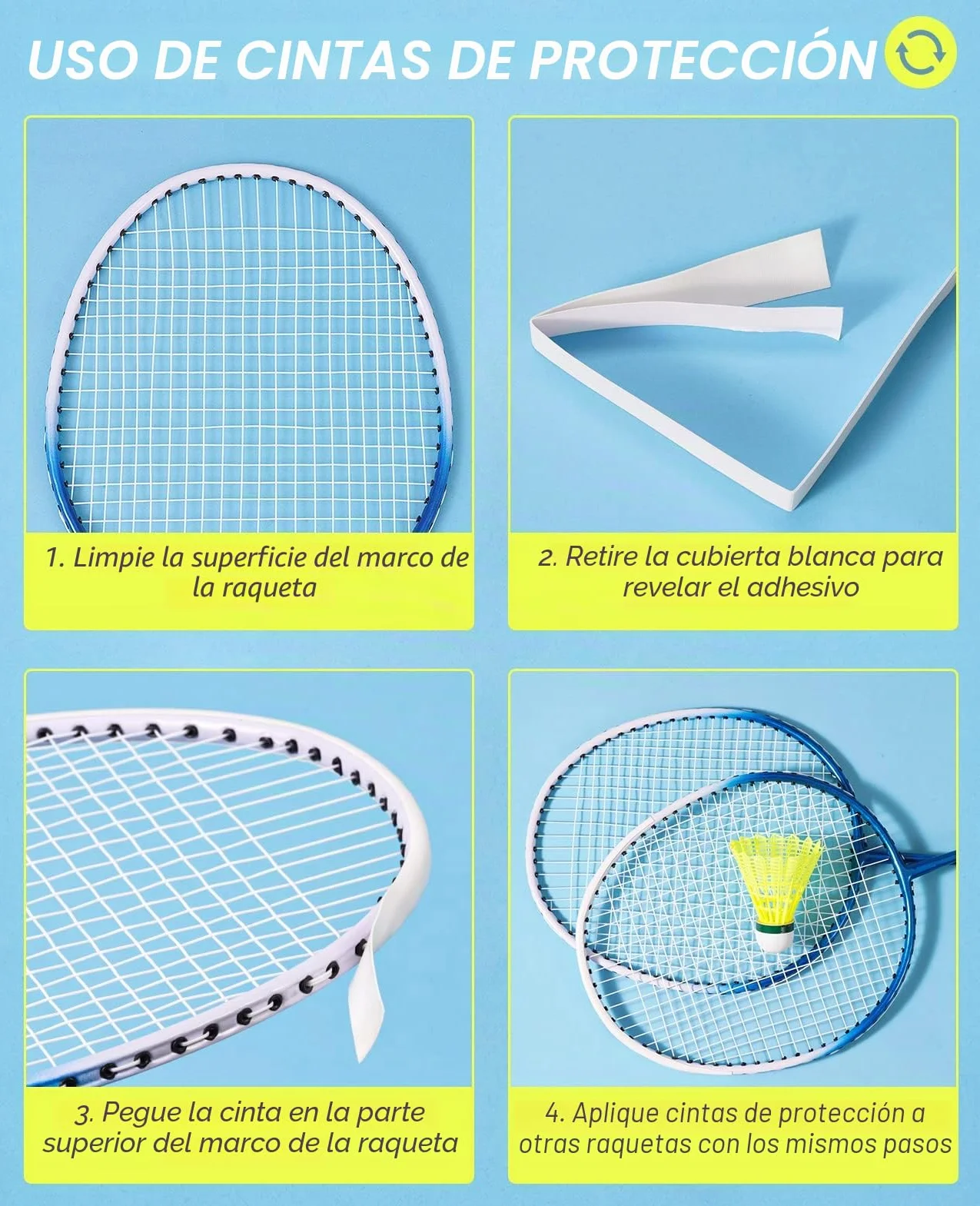 HIRALIY Juego de 4 Raquetas de Bádminton para Exterior con 12 Volantes y Bolsa