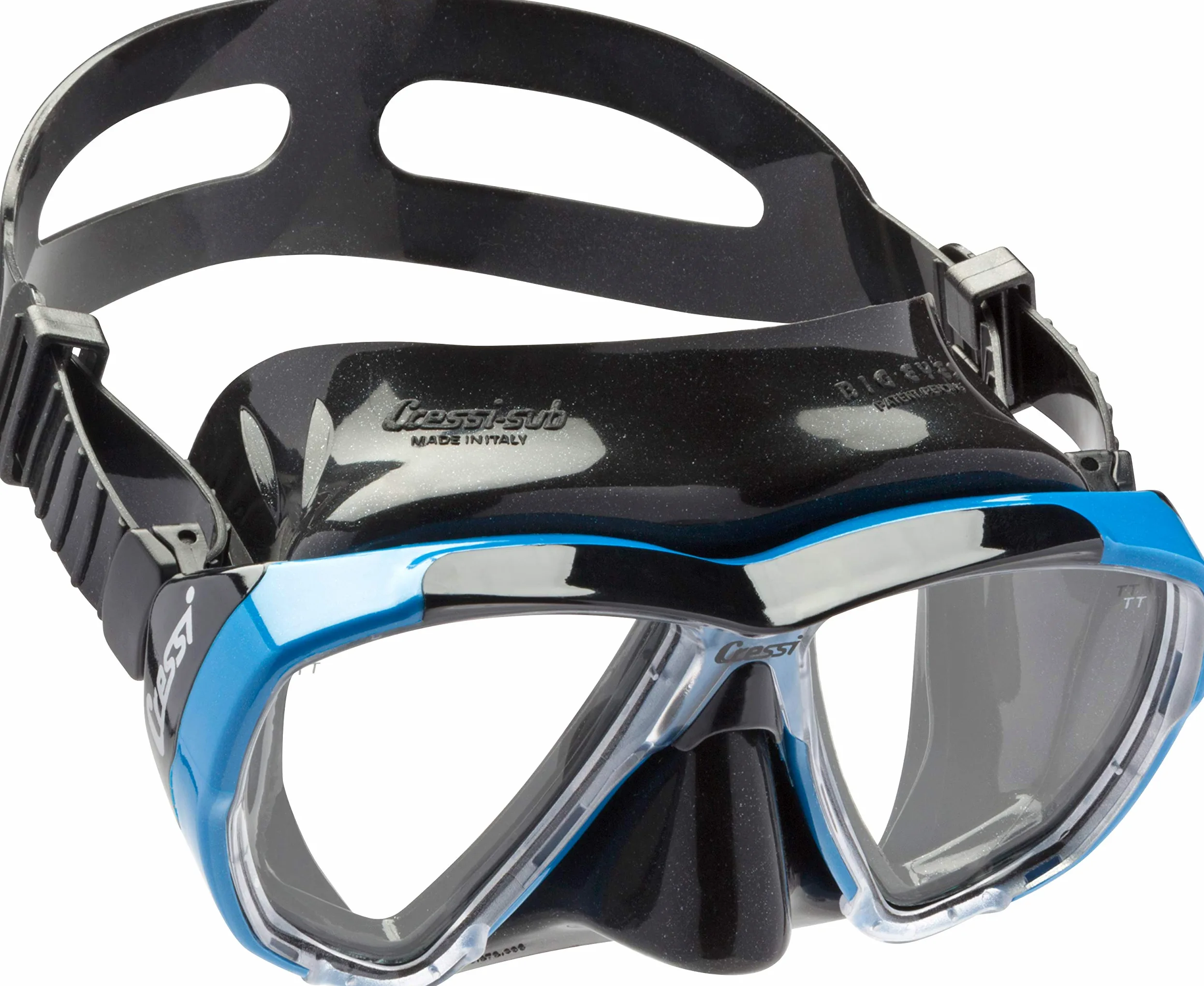 Cressi Big Eyes Gafas de Buceo, Unisex, Negro/Azul + Mexico Tubo De Snorkel, Unisex-Adult, Negro, Un Tamaño