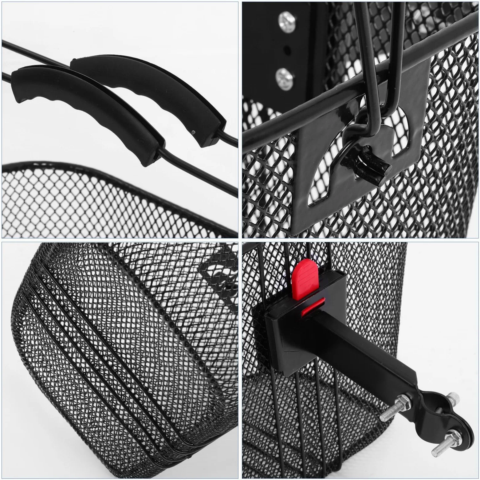 Sosoport Cesta para Bicicleta de Montaña Desmontable de Hierro Negro | Plástico, Uso Exterior, Efecto Decorativo, Formato Portátil, Accesorios Bici