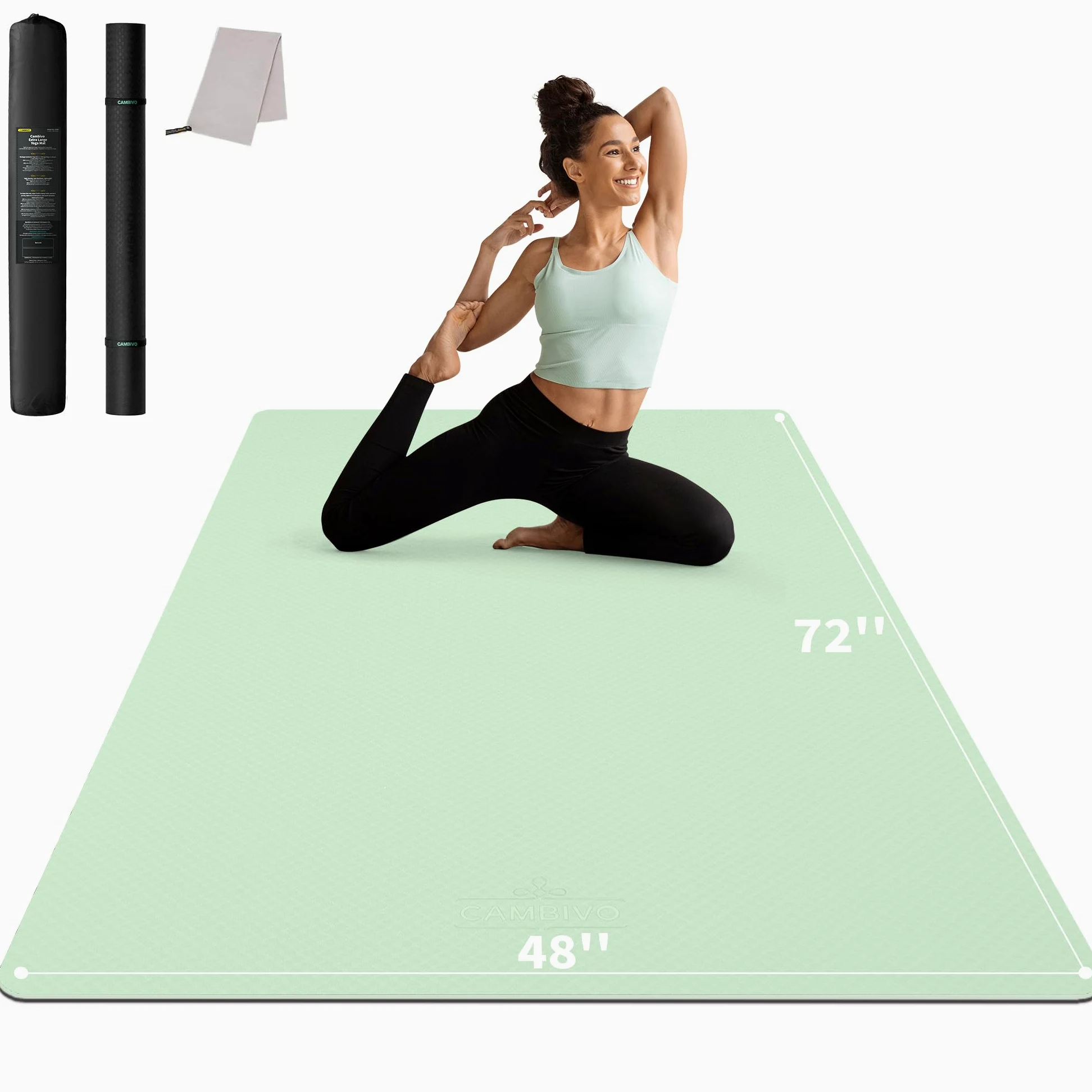 CAMBIVO Esterilla Yoga Grande 183x122cm | Pilates Fitness TPE Antideslizante, Colchoneta Gimnasia Gruesa para Ejercicio en Casa, Gimnasio, Deporte