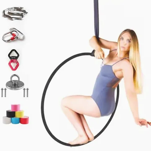 Aro de Gimnasia aérea de Acero Inoxidable para Circo, Yoga y Fitness. Soporta hasta 600 kg. Ideal para Estudios de Baile y Entrenamiento aéreo.