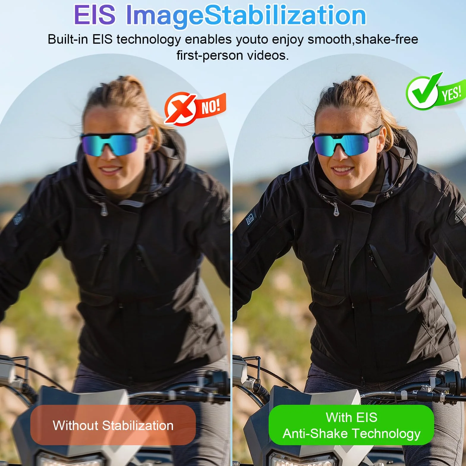GenXenon Gafas Inteligentes IA con Cámara, Gafas Cámara 8 MP con Foto y Grabación Video, Gafas Ciclismo con Altavoces Abiertos, Gafas Sol Cámara para Ciclismo, MTB y Esquí