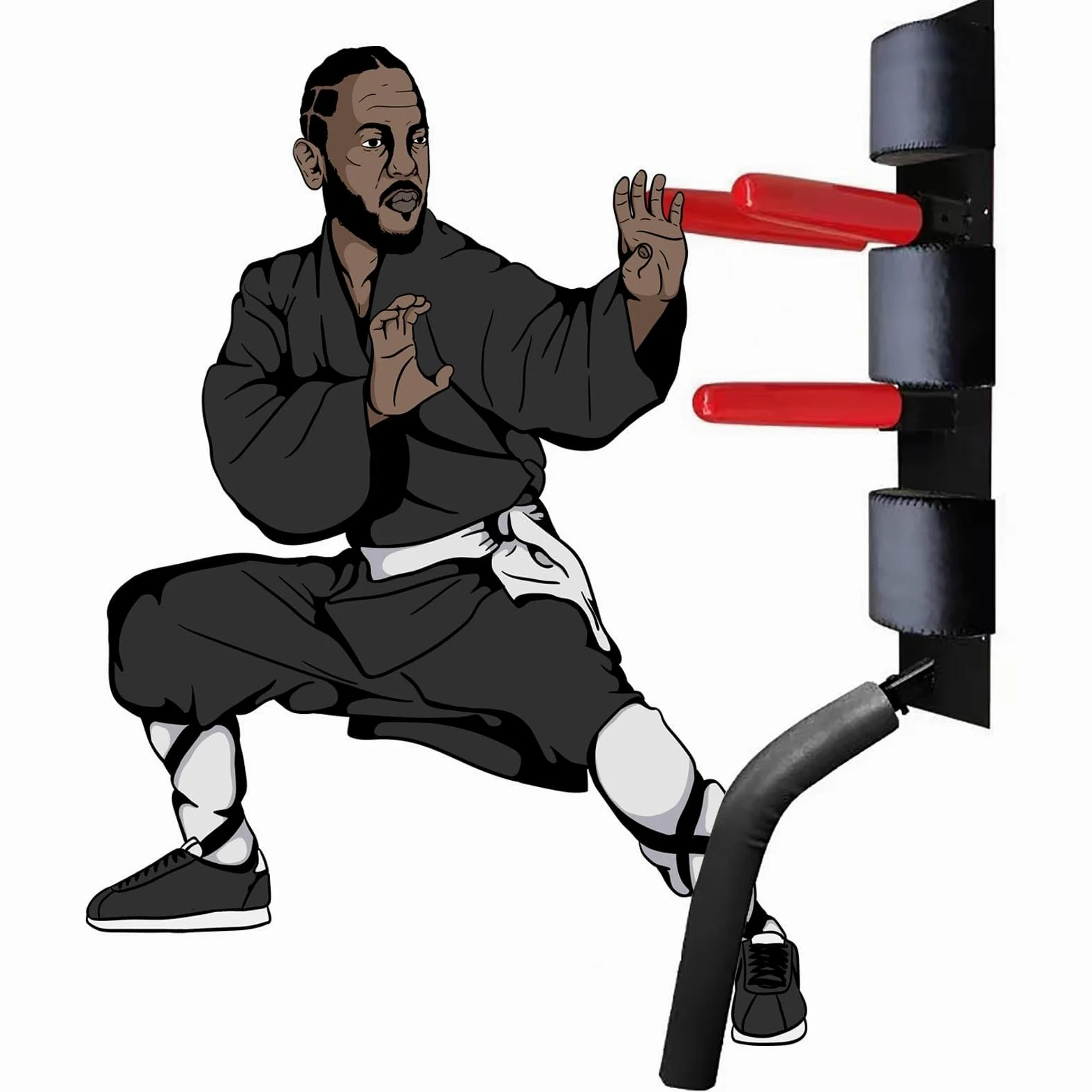 Wing Chun - Chupete de entrenamiento de artes marciales, montaje en pared, para practicar karate, patadas, palos de madera