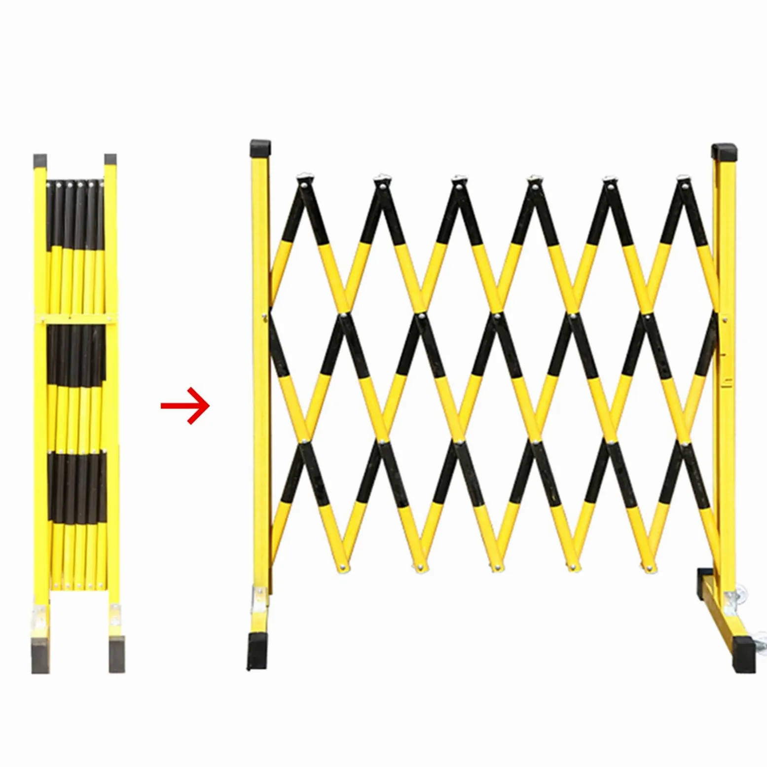 Barricada metálica Extensible, Barrera de Seguridad móvil, Valla de tráfico Ajustable, Barrera de tráfico retráctil para Patio, Piscina, Tienda, Ahorro de Espacio, Rojo y Blanco,Red+White-1.2x1m
