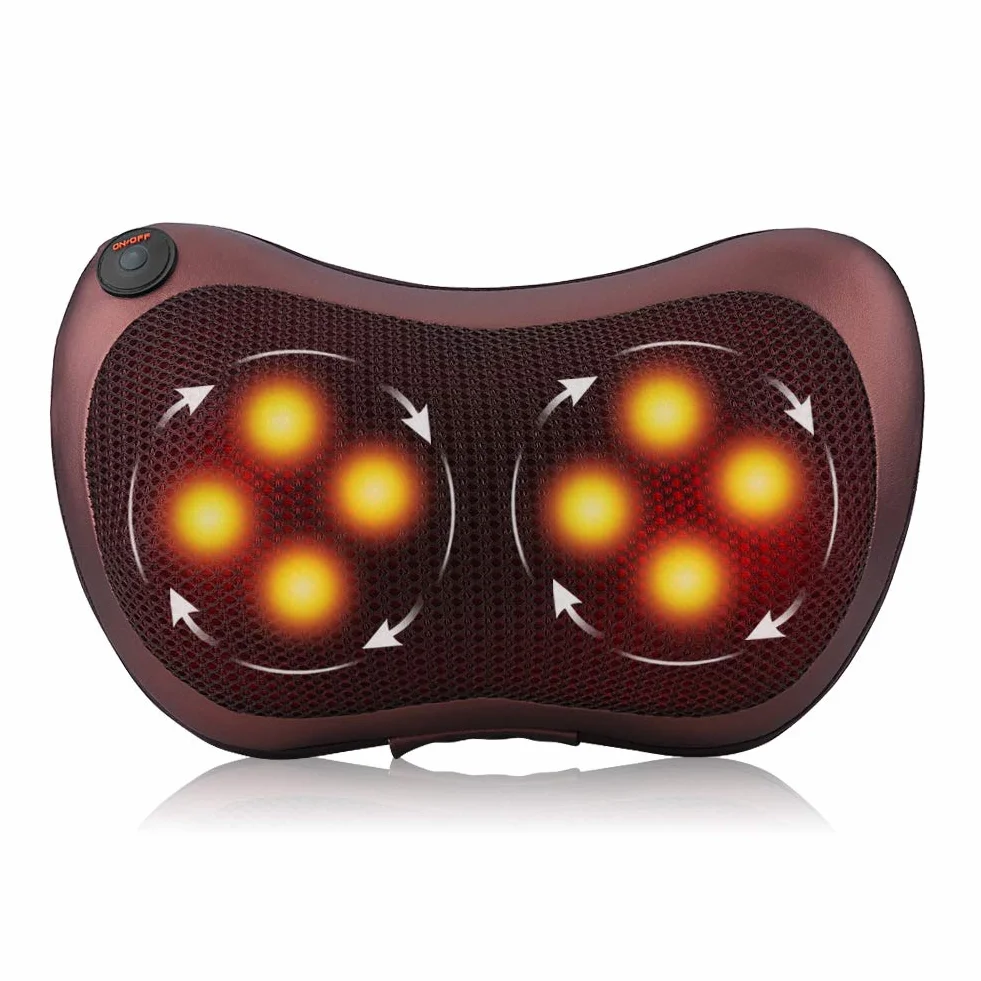 Estink Cojín de Masaje Shiatsu para Espalda, Hombros y Cintura, con Protección Contra Sobrecalentamiento, Apagado Automático, Café