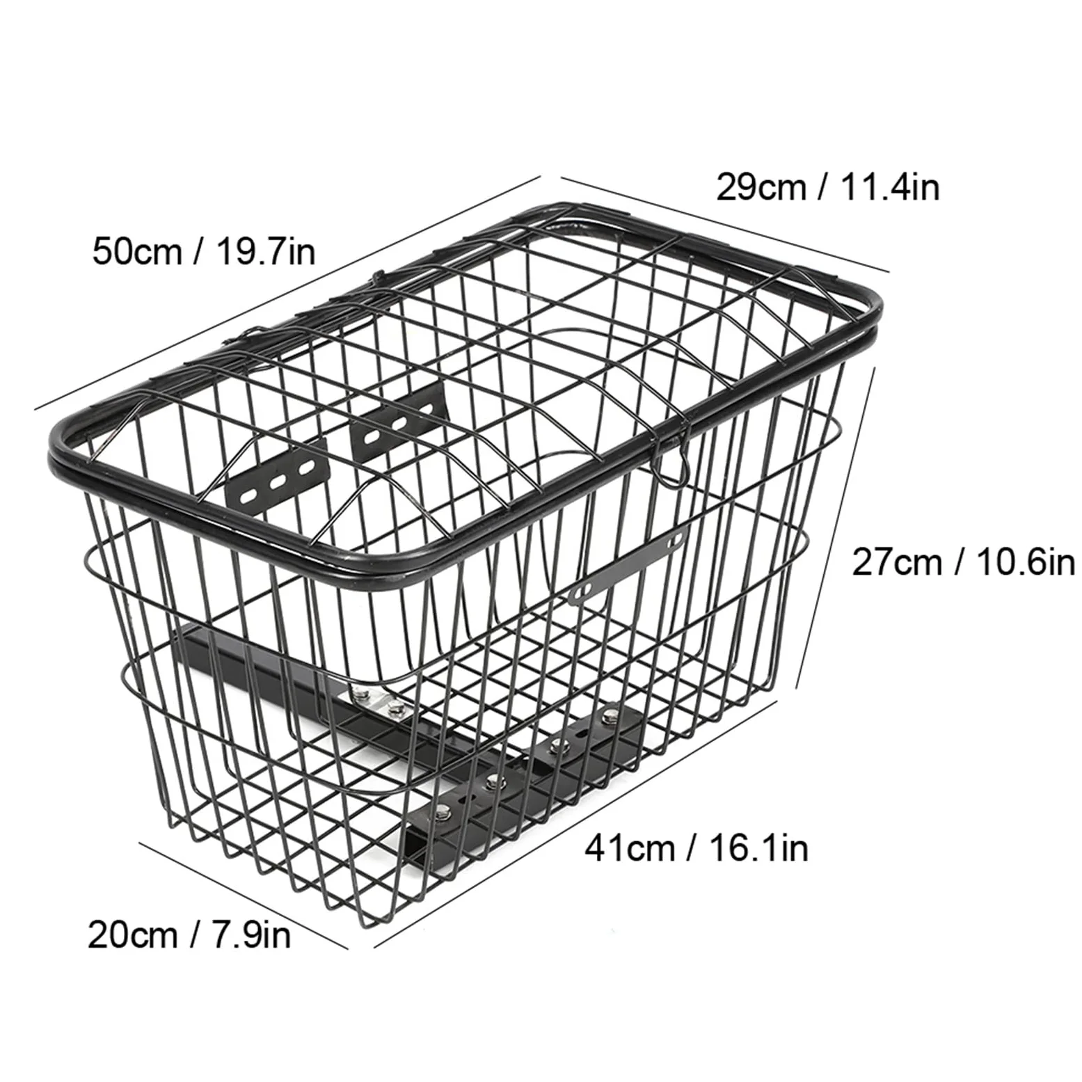 Cesta para Scooter de Movilidad, Cesta de Almacenamiento Trasera para Bicicleta, Grande de Hierro, 50x27x20cm