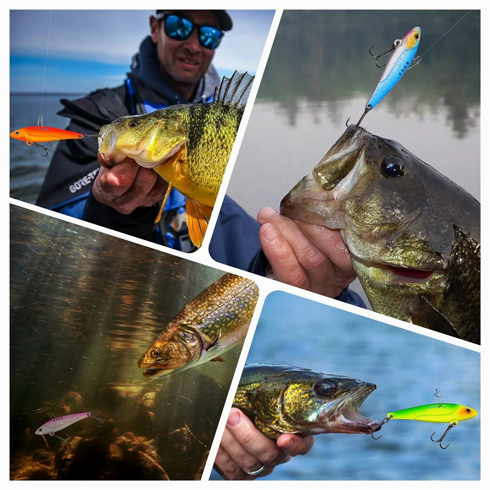 caihuashopping Señuelos de Pesca Fueruras de Pesca metálica Que se Hunde cucharas de Cebo Artificial Blade Switchebits Establecido para la Pesca de señuelos de Walleye 5pcs / 10pcs Cebos Artificiales